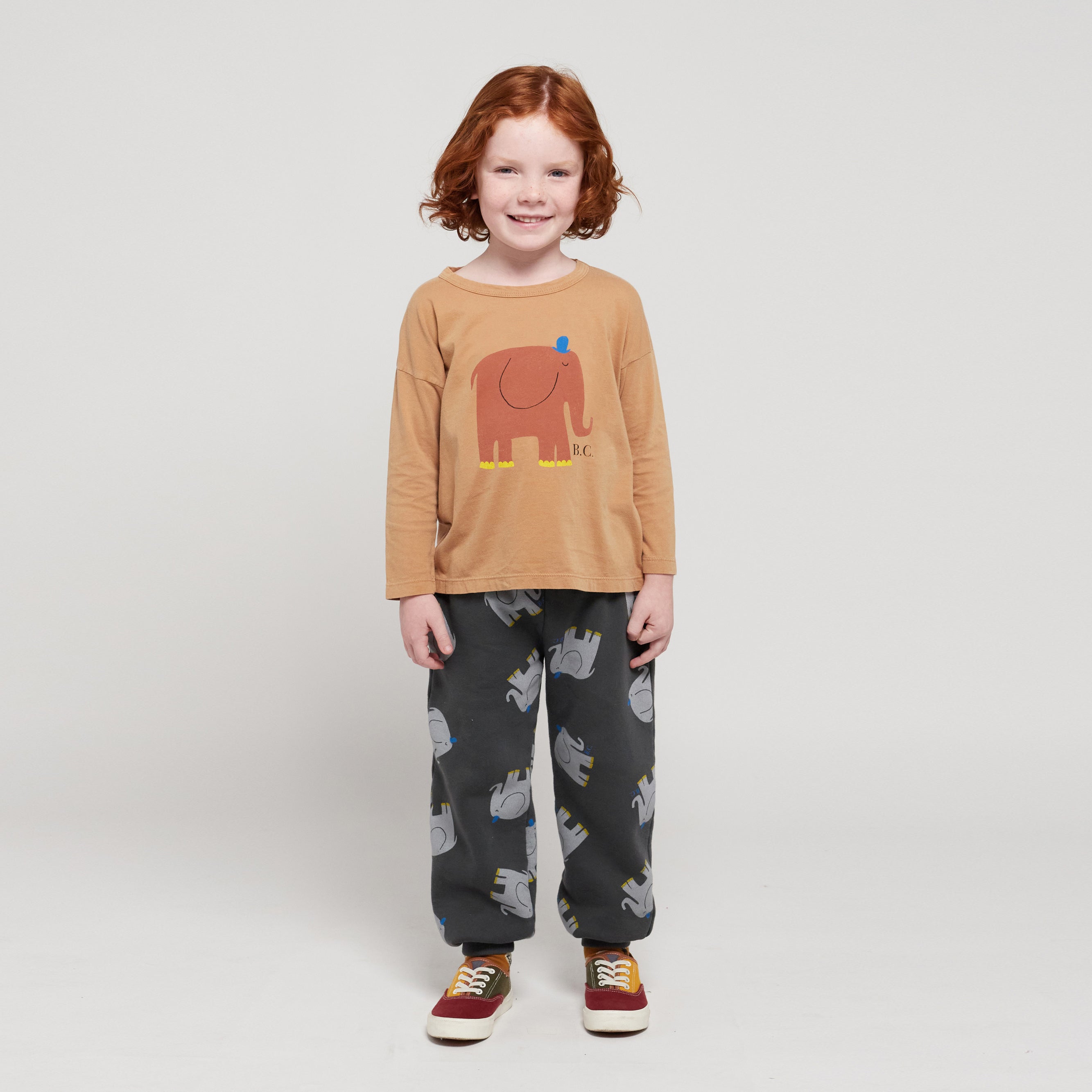Boys & Girls Light Brown Printed Cotton T-Shirt