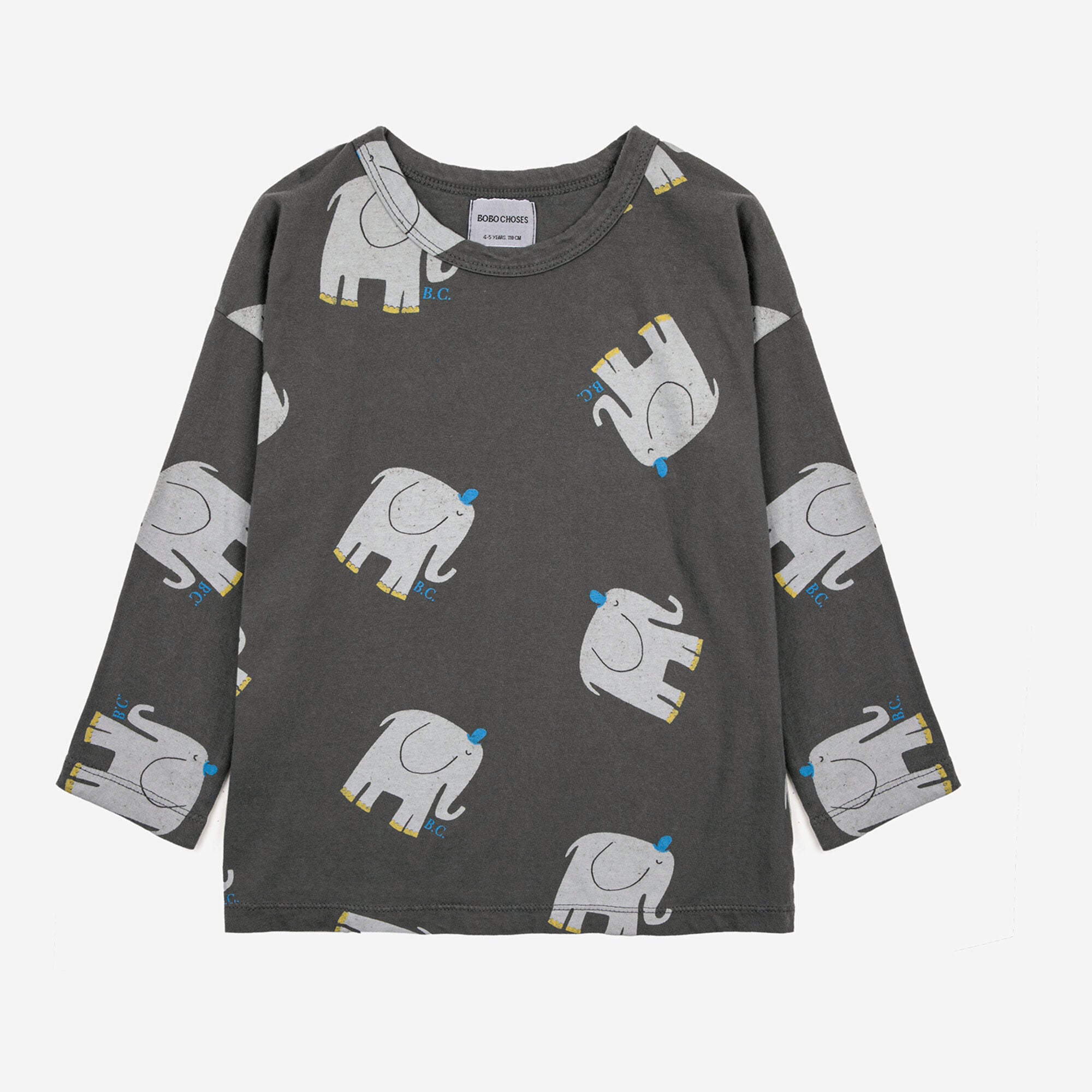 Boys & Girls Dark Grey Printed Cotton T-Shirt