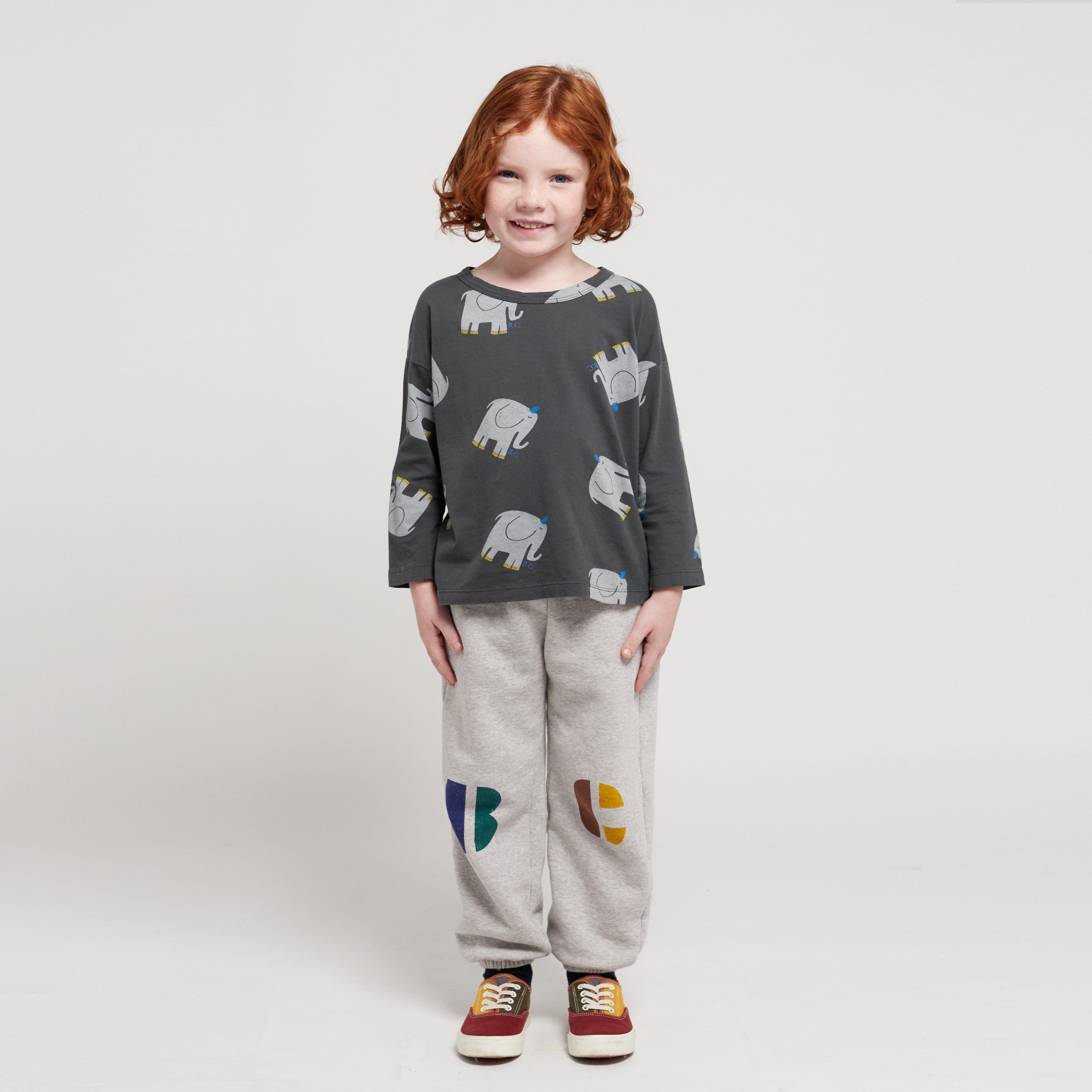 Boys & Girls Dark Grey Printed Cotton T-Shirt