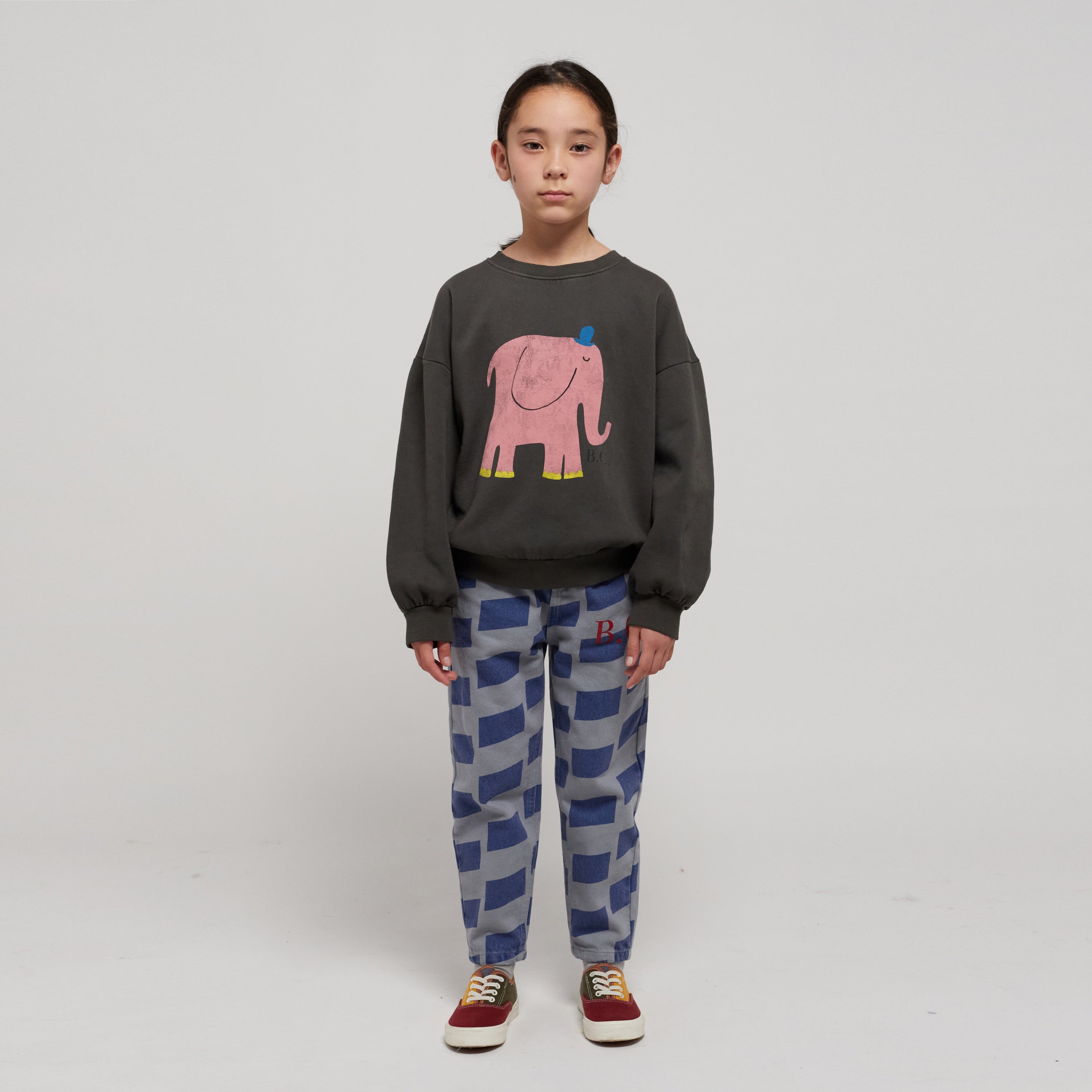 Boys & Girls Grey Printed Cotton Sweatshirt