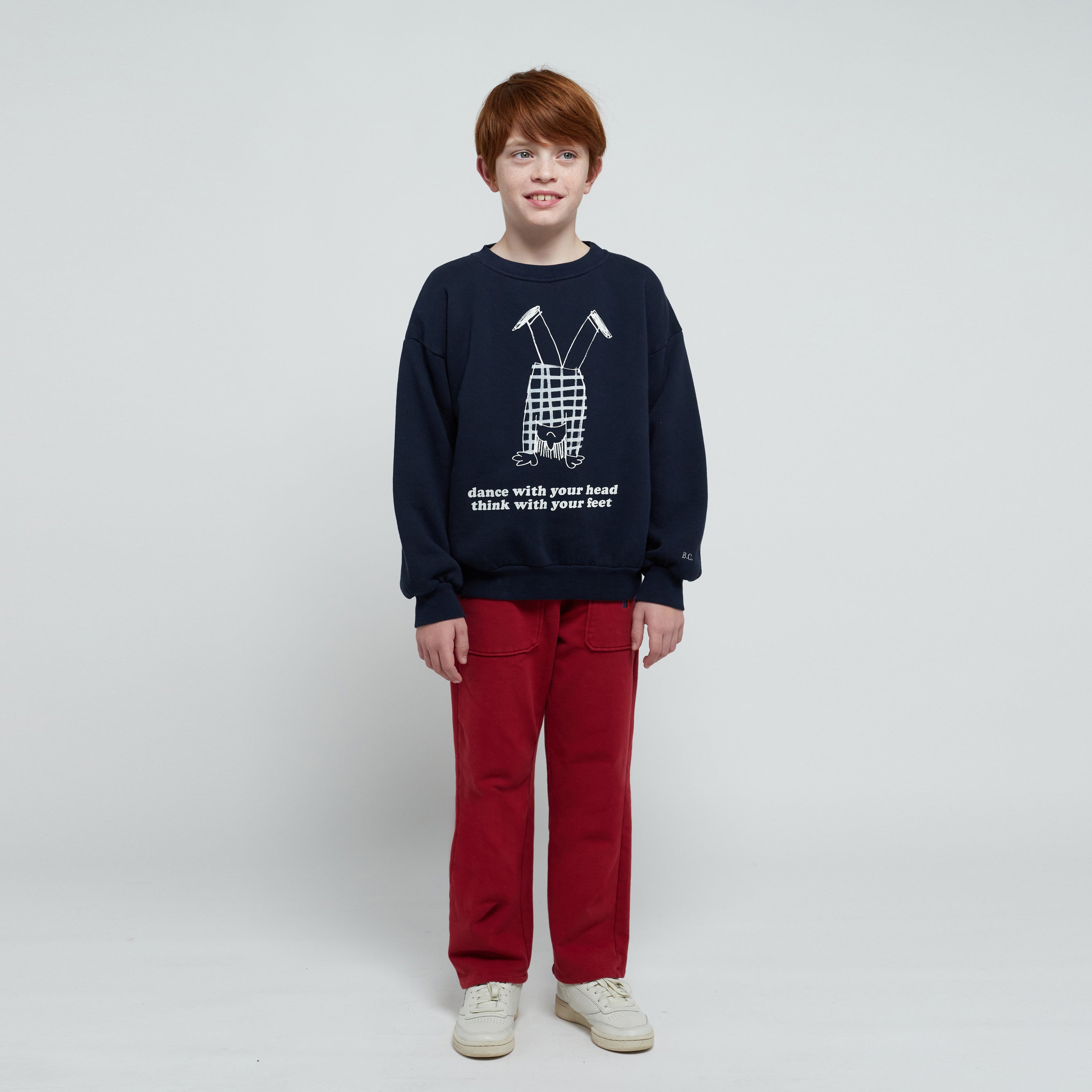 Boys & Girls Navy Logo Cotton Sweatshirt