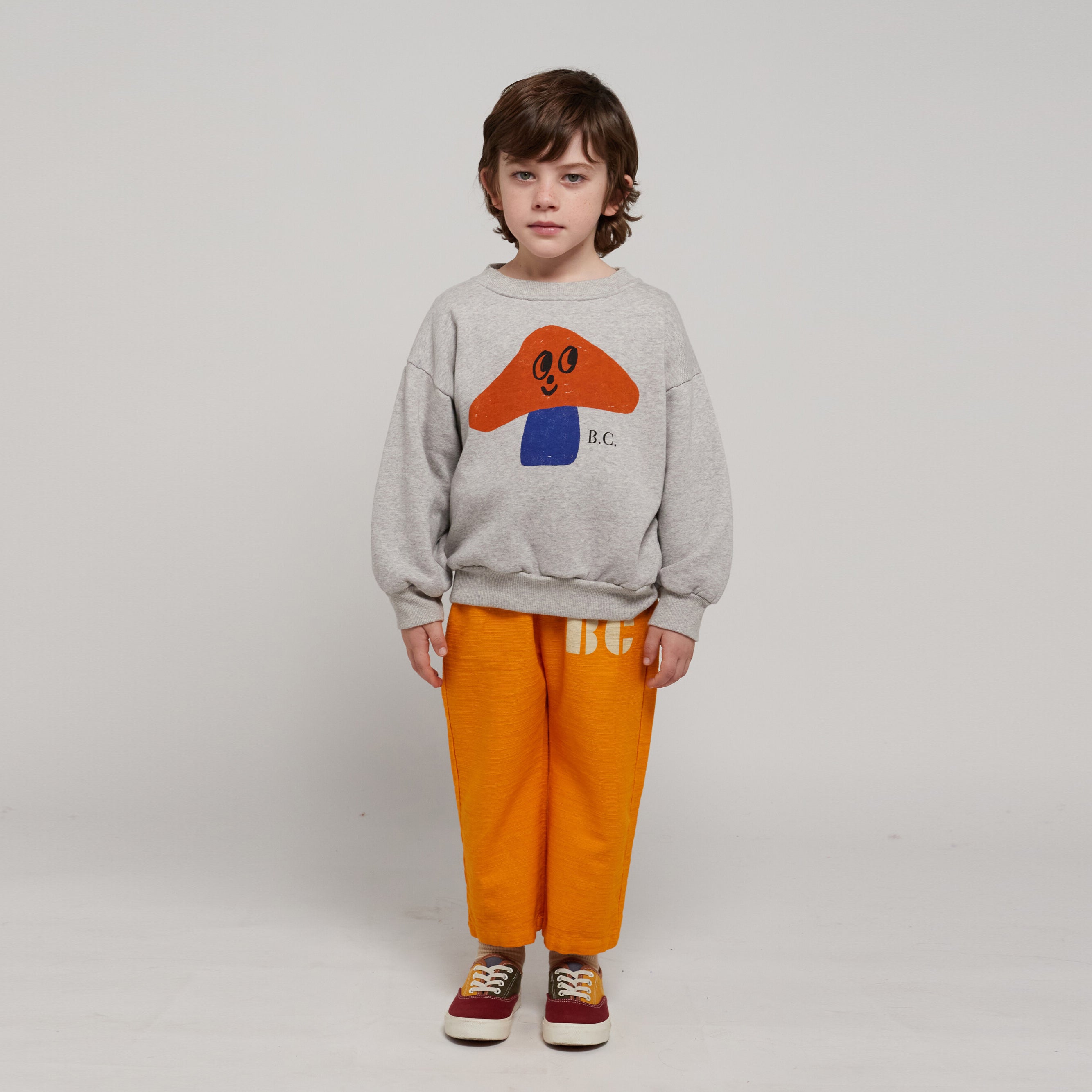 Boys & Girls Light Grey Printed Cotton Sweatshirt