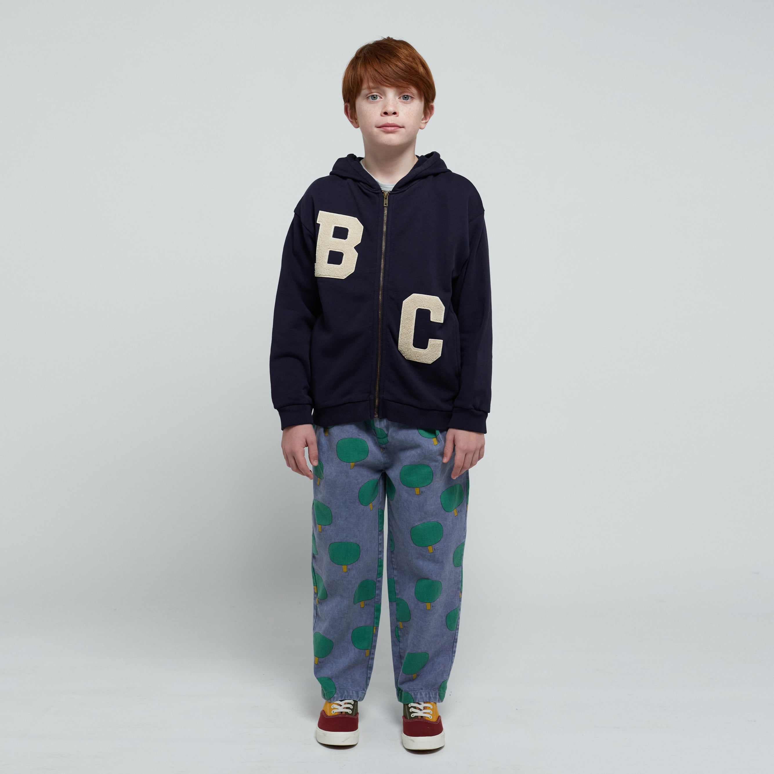 Boys & Girls Navy Cotton Zip-Up Top