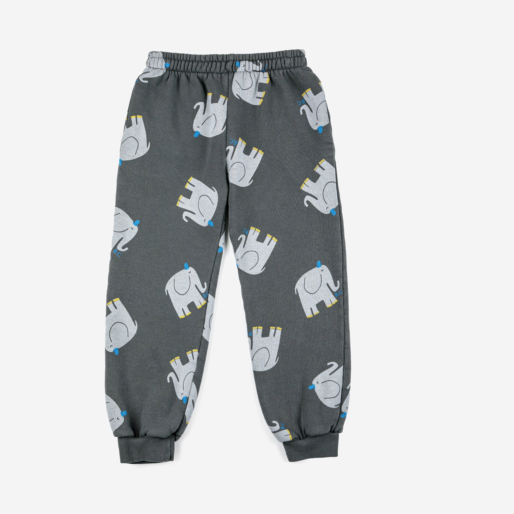 Boys & Girls Dark Grey Printed Cotton Trousers