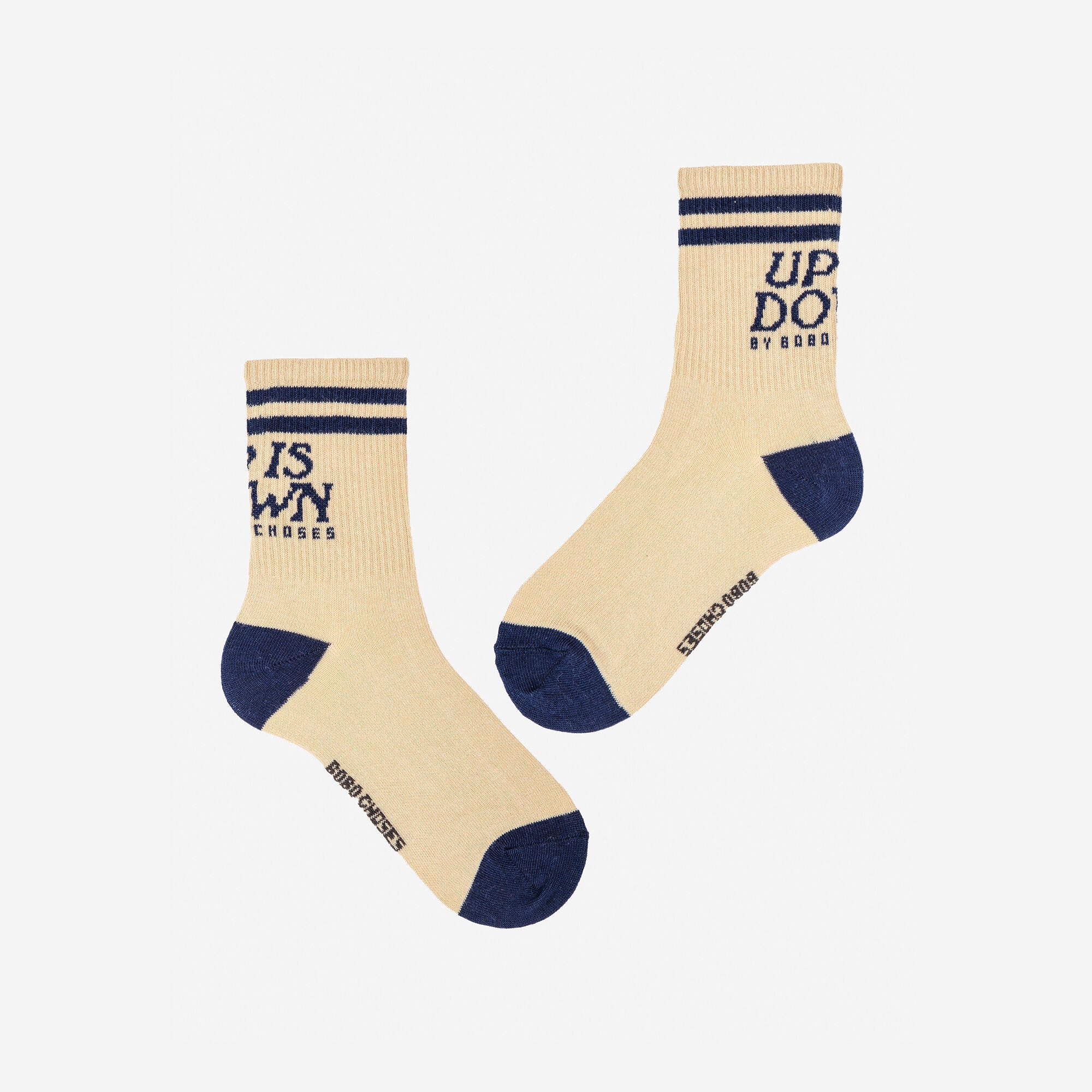 Boys & Girls Beige Logo Cotton Socks