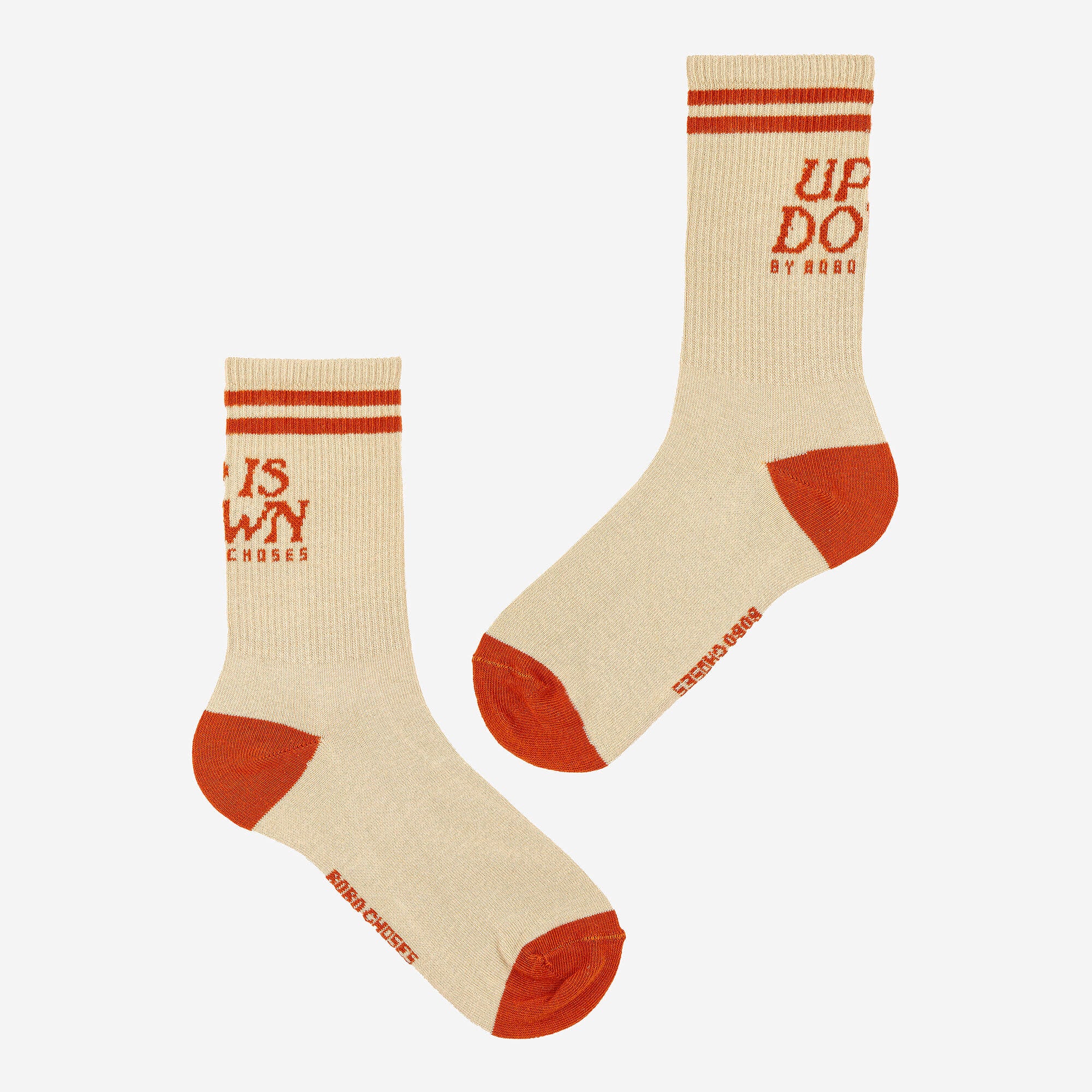 Boys & Girls Beige Logo Cotton Socks