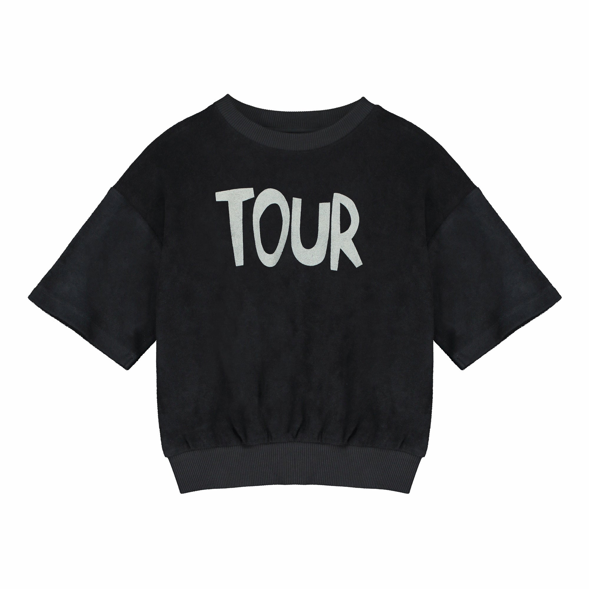 Boys & Girls Black Logo Cotton Sweatshirt