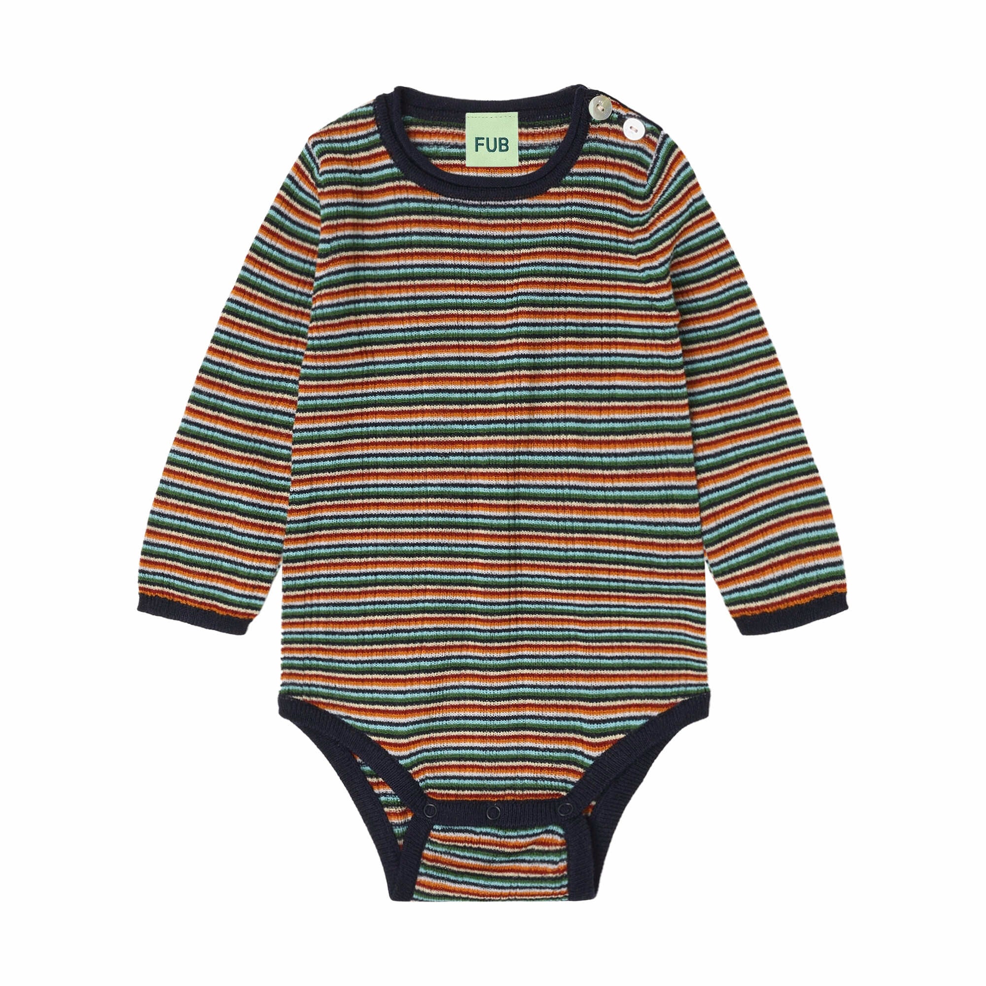 Baby Boys & Girls Multicolor Stripes Wool Babysuit