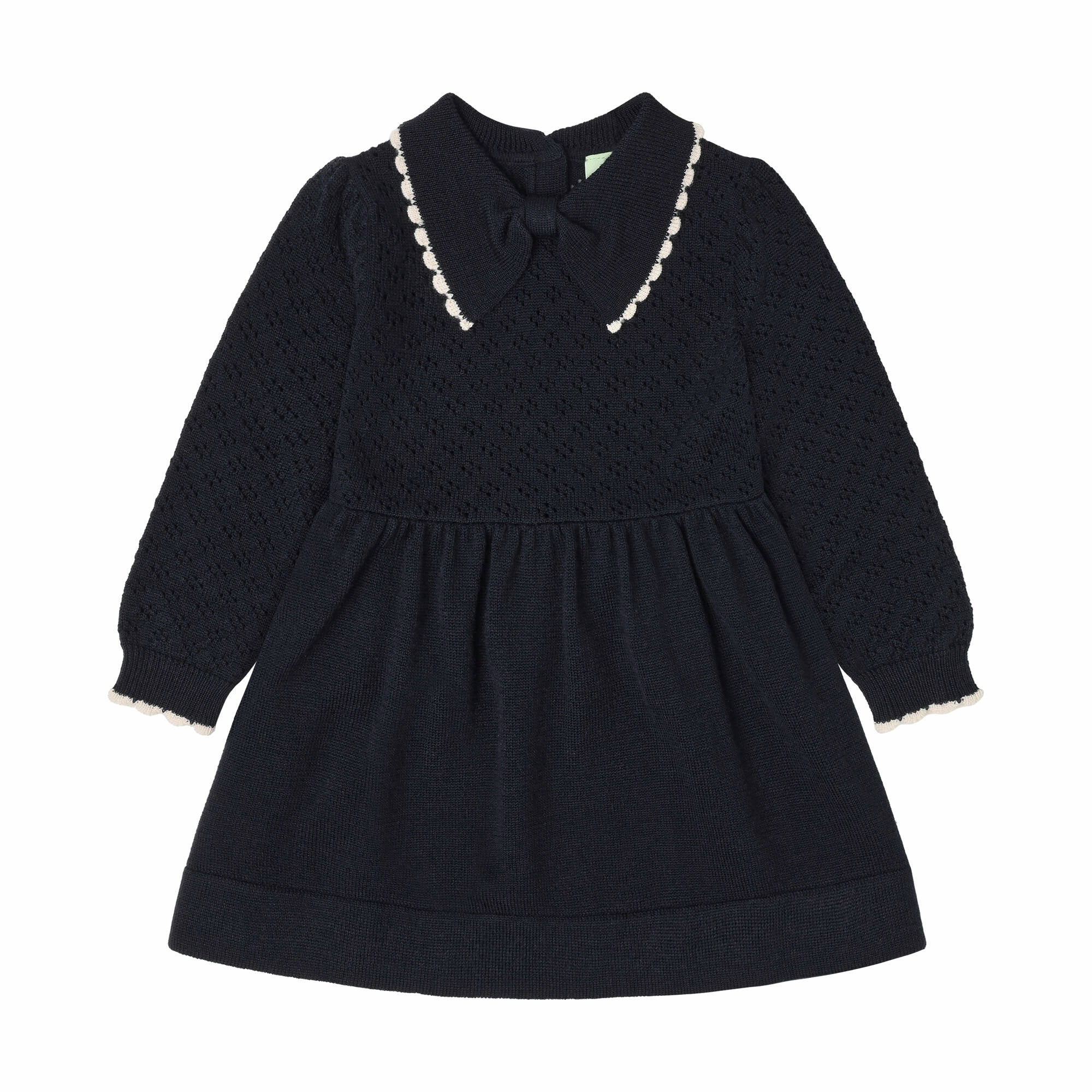 Girls Dark Navy Wool Dress