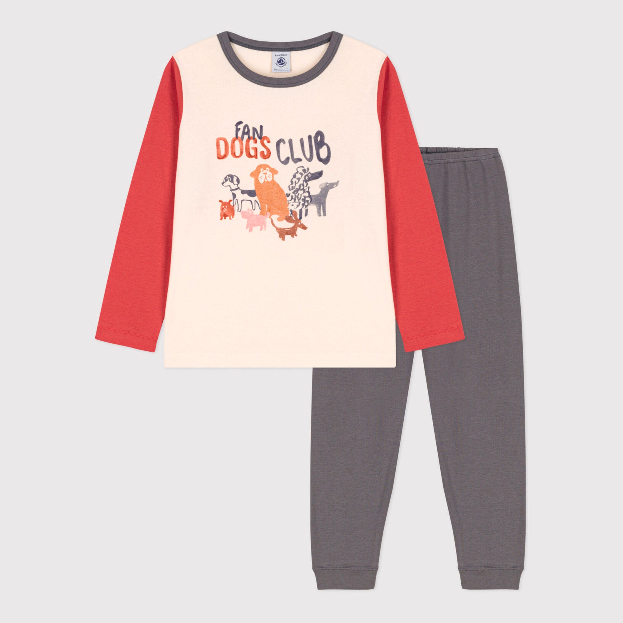 Boys White Printed Cotton Nightwear Set