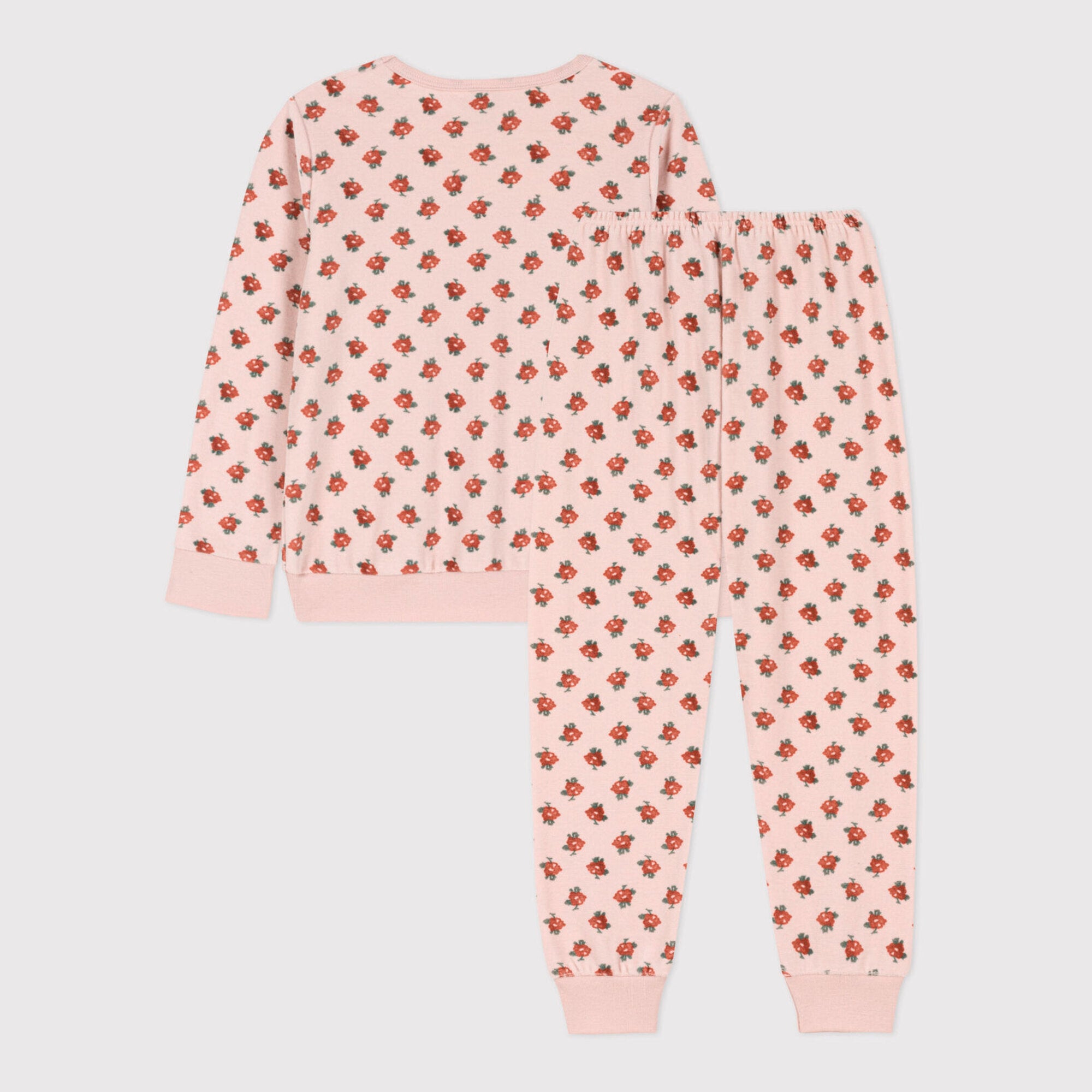 Girls Pink Floral Cotton Nightwear Set