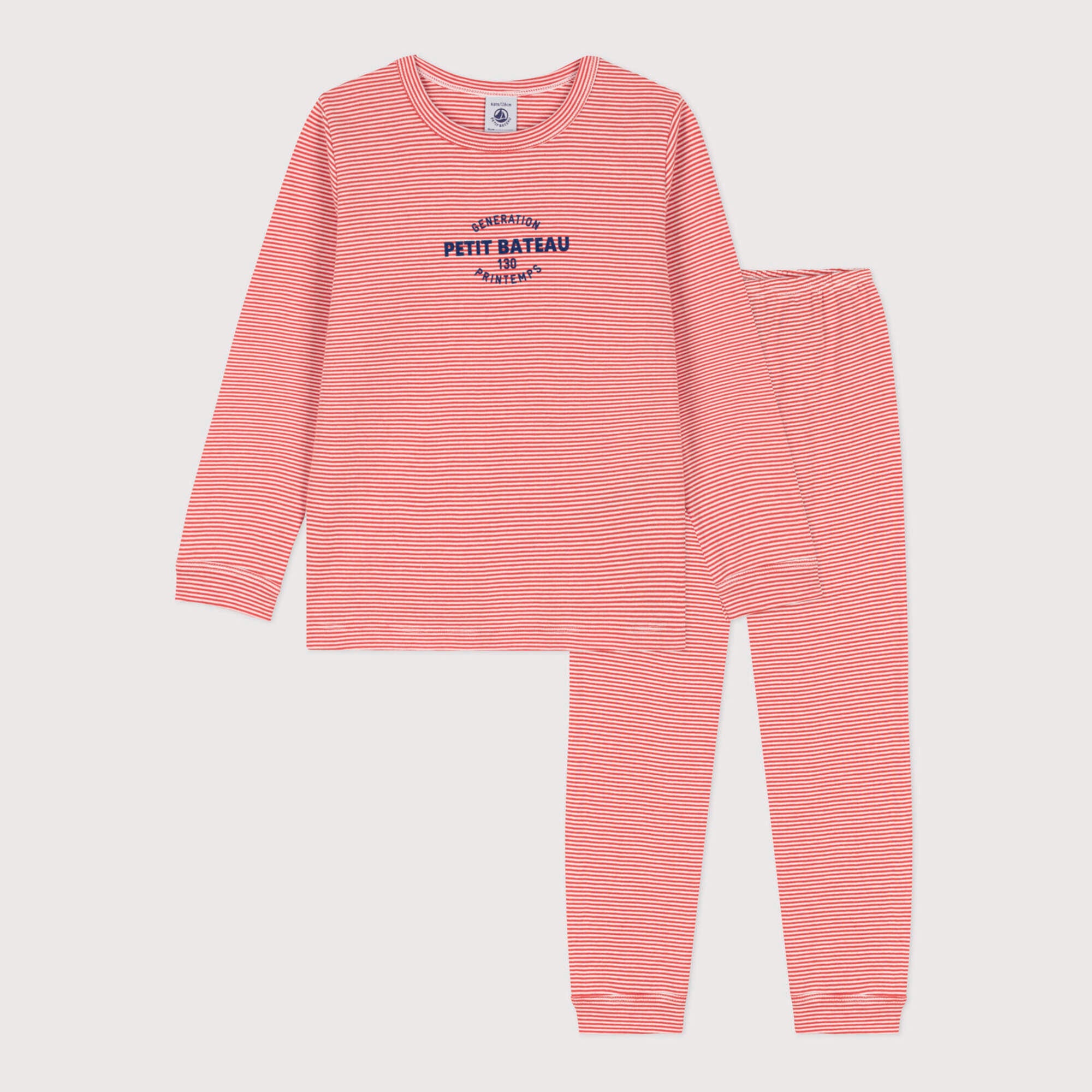 Boys & Girls Red Stripes Cotton Nightwear Set