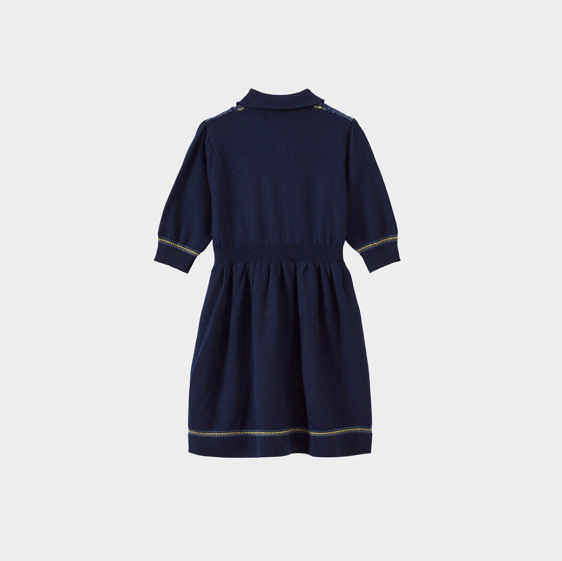 Girls Navy Wool Dress