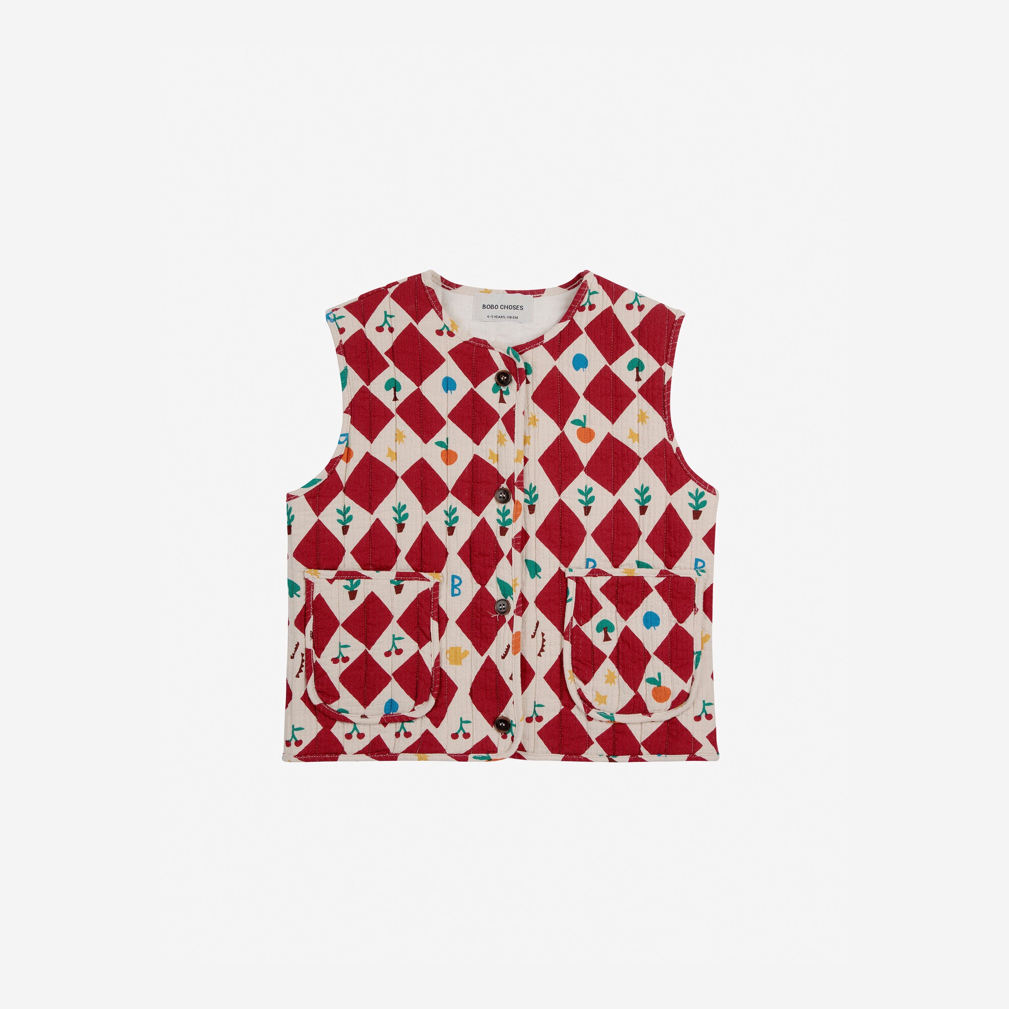 Boys & Girls Red Check Padded Gilet