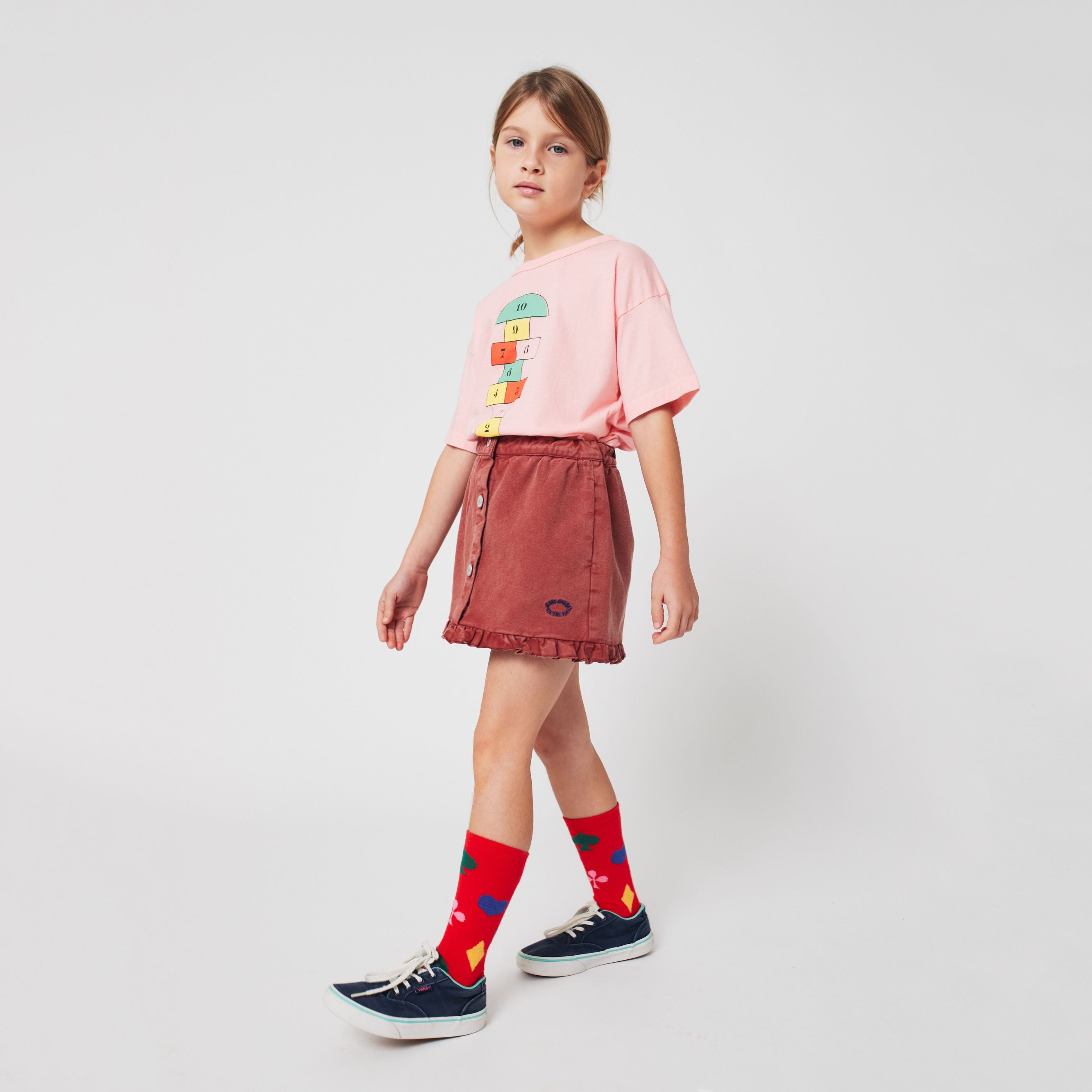 Boys & Girls Pink Printed Cotton T-Shirt