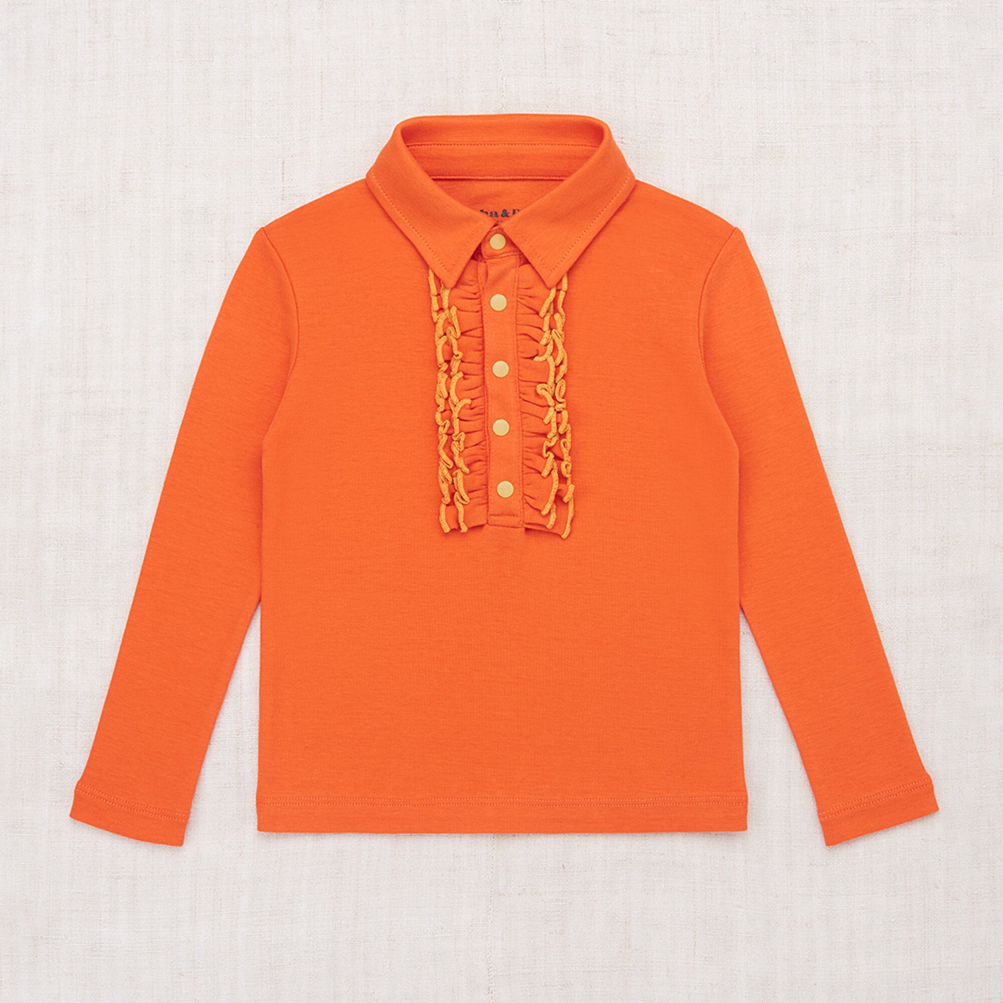 Girls Orange Cotton Polo Shirt