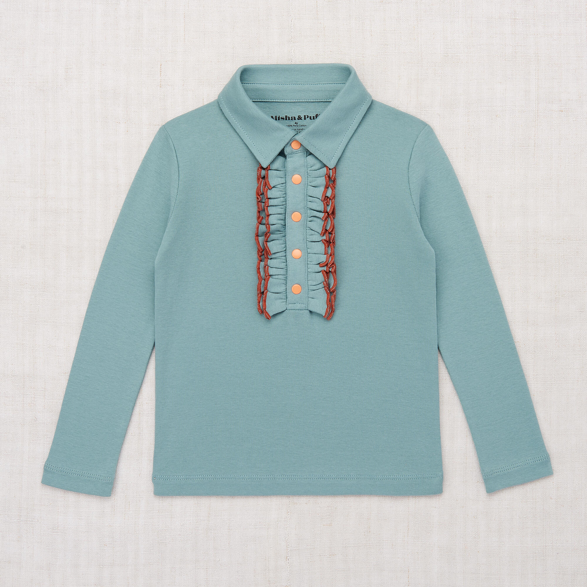 Girls Blue Cotton Polo Shirt