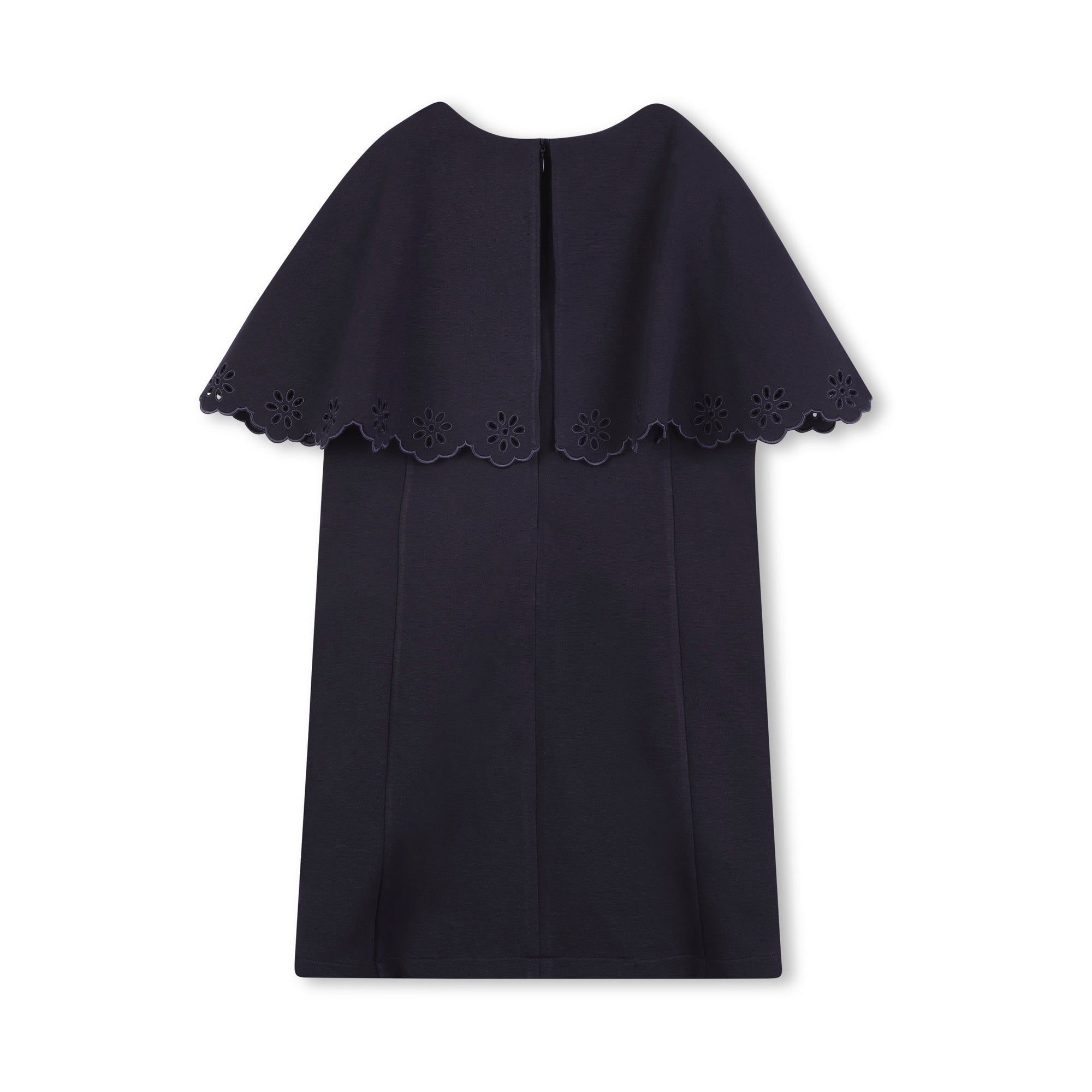 Girls Dark Blue Ruffled Dress