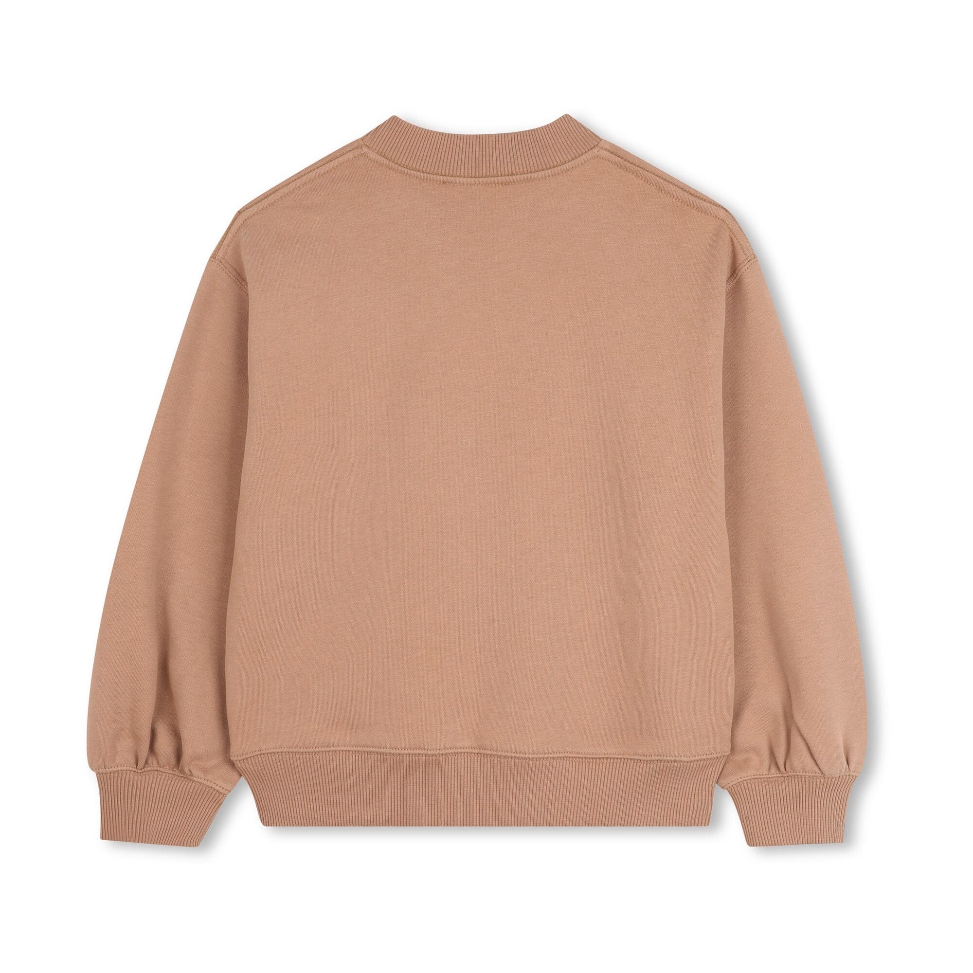 Girls Beige Pink Logo Cotton Sweatshirt