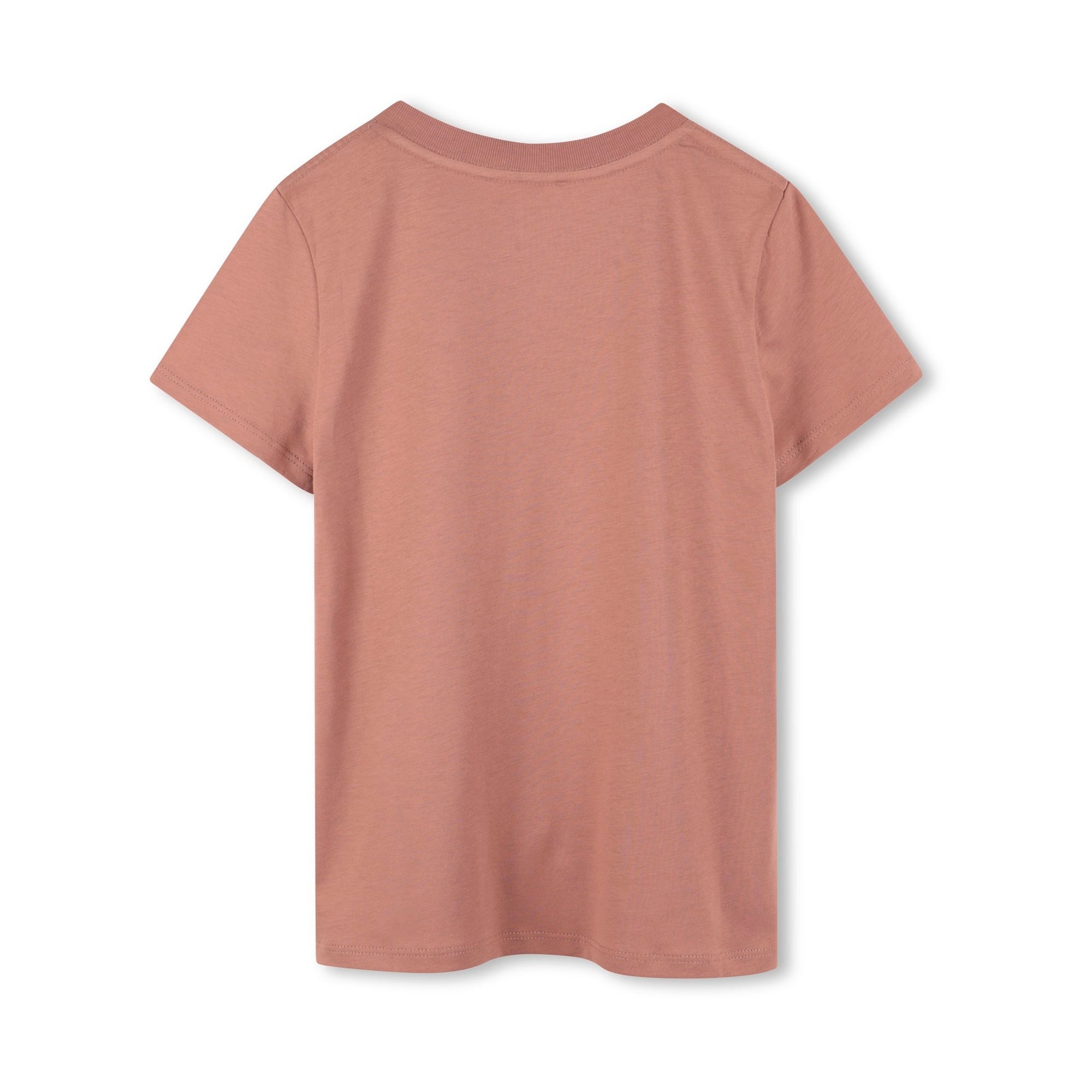 Girls Dark Pink Logo Cotton T-Shirt