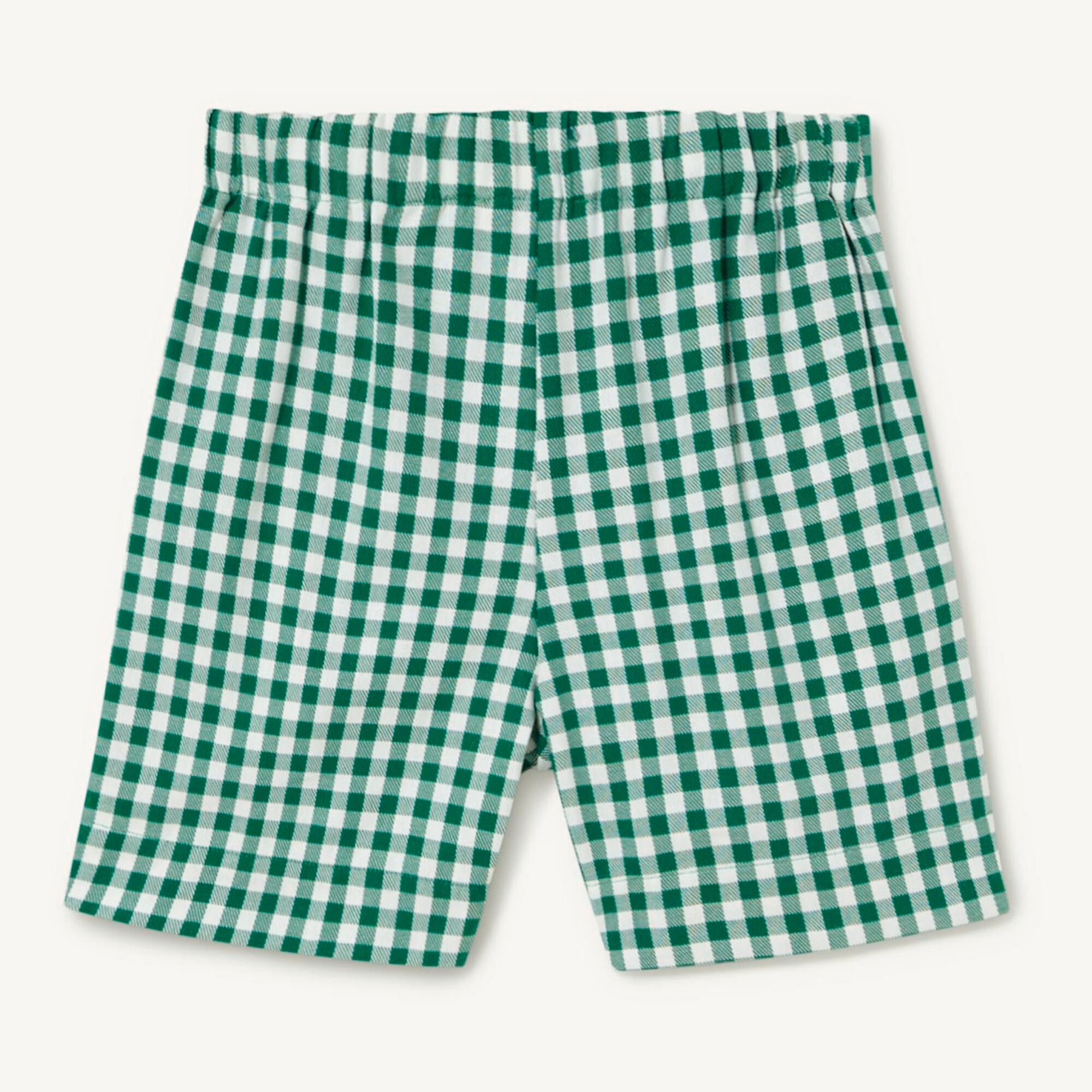 Girls Green Check Cotton Shorts