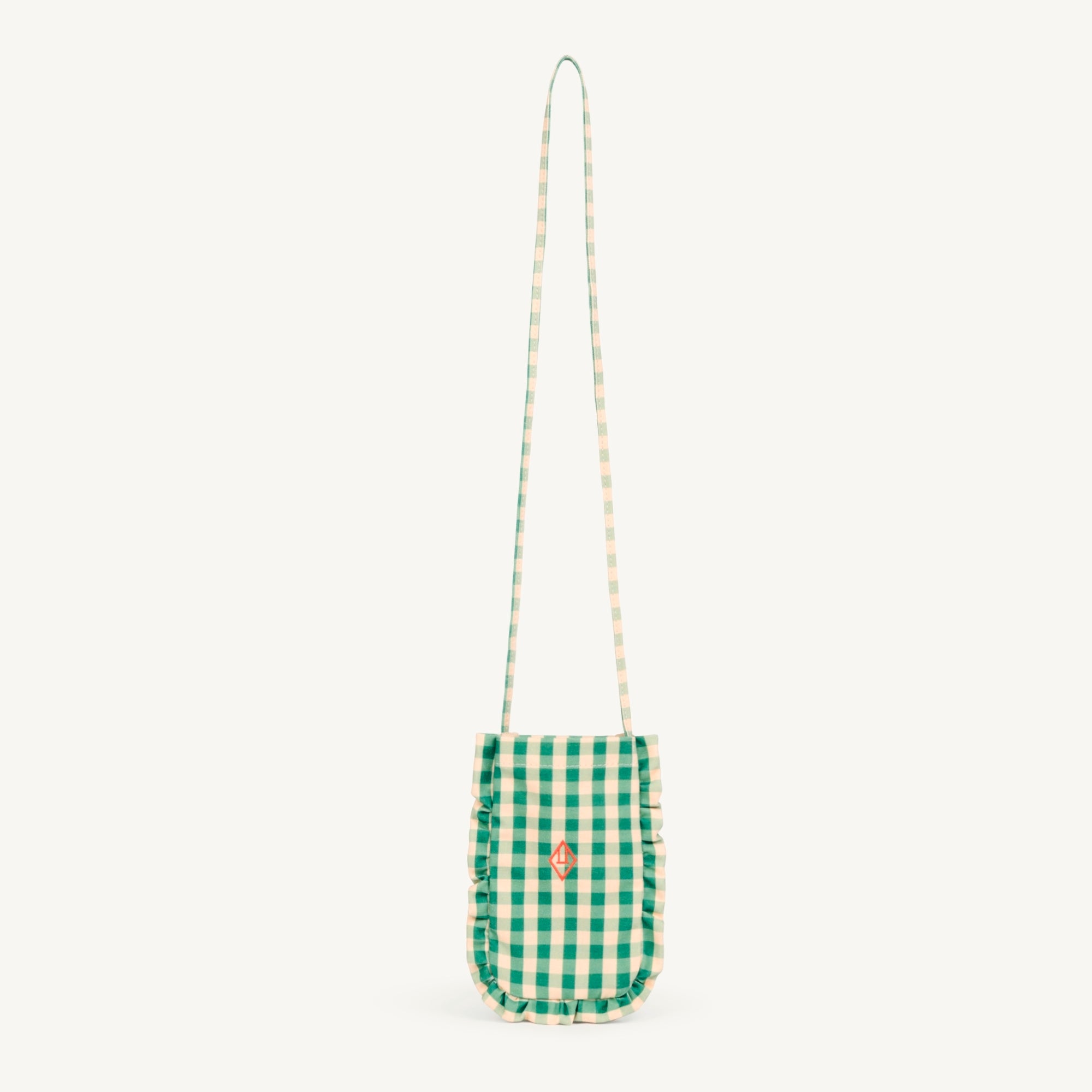 Girls Green Check Logo Shoulder Bag