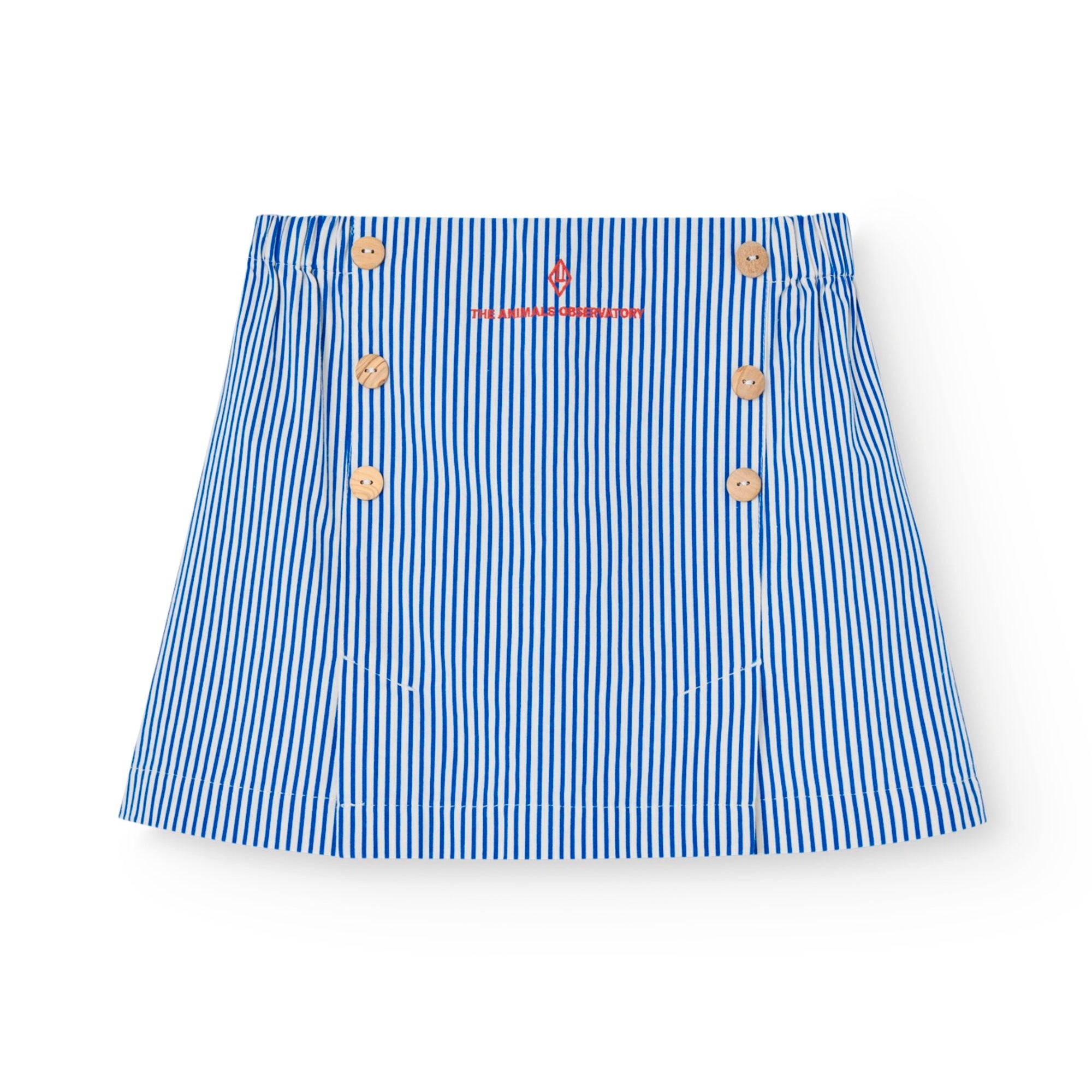 Girls Blue Stripes Cotton Skirt