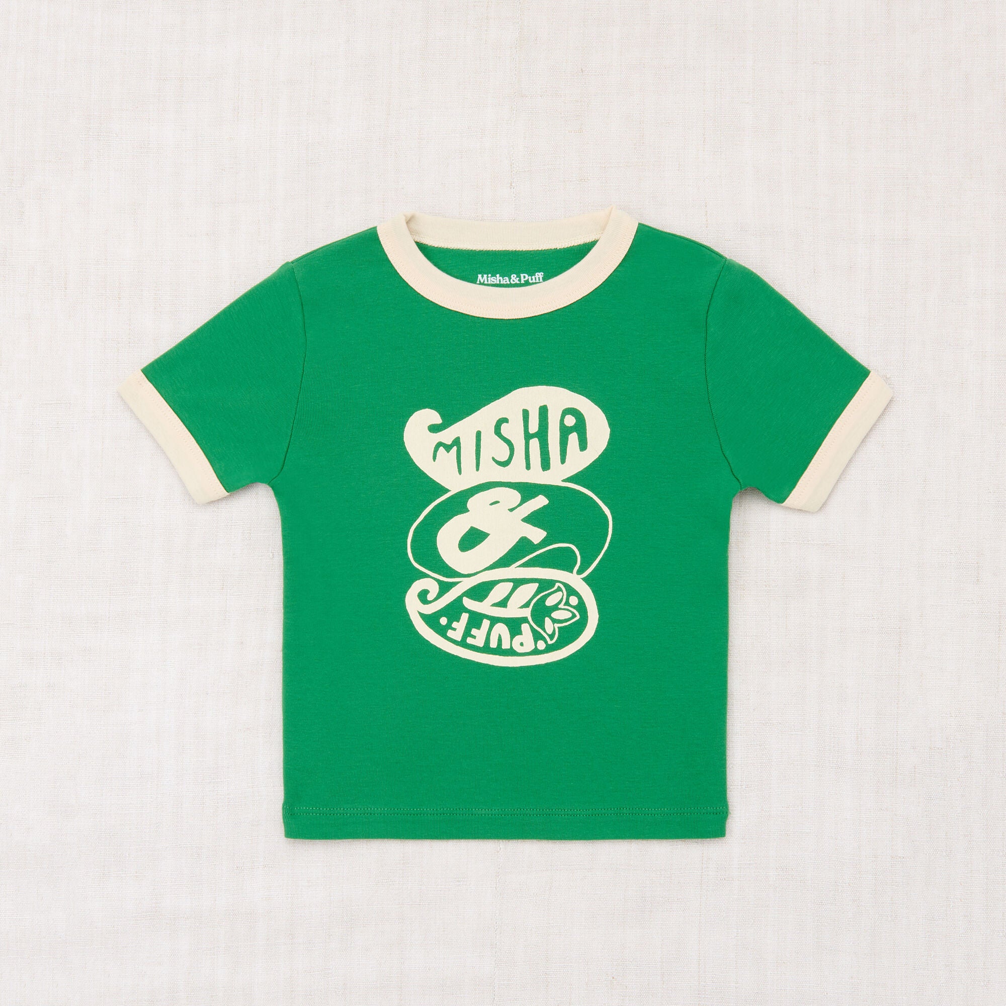 Boys & Girls Green Printed Cotton T-Shirt