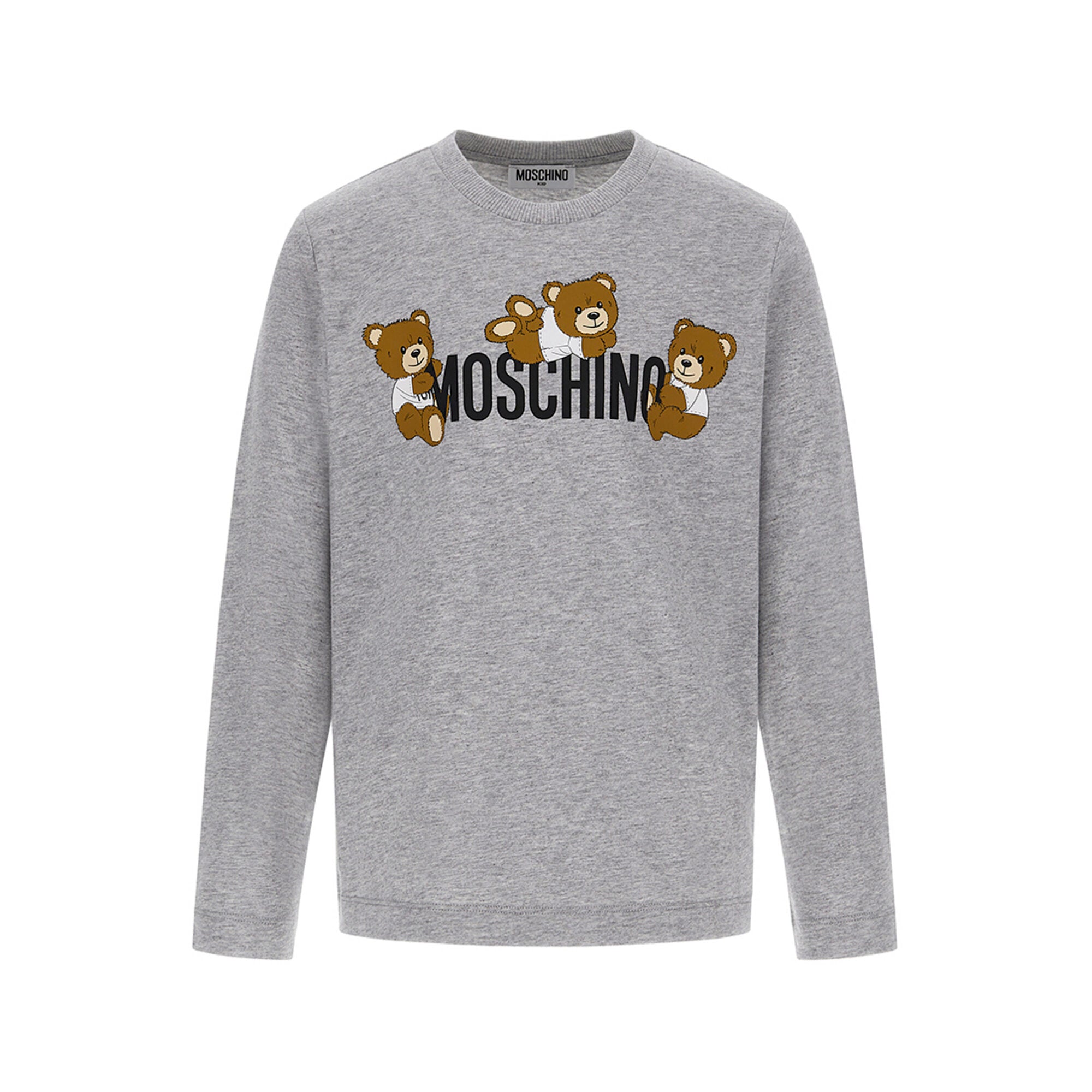 Boys & Girls Grey Printed Cotton T-Shirt