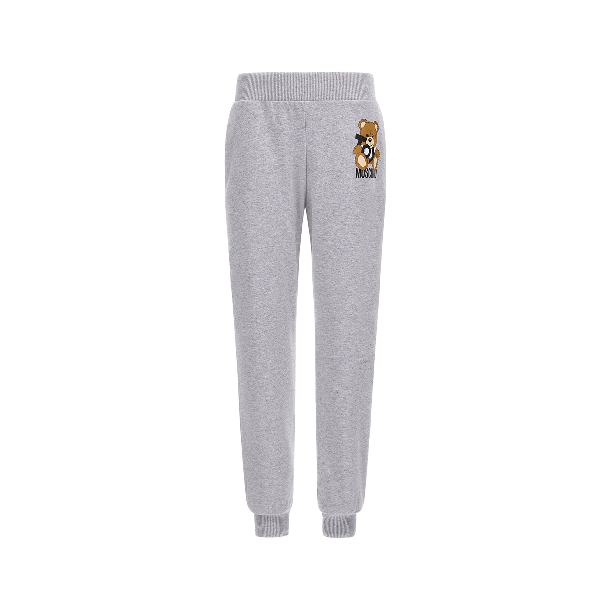 Boys & Girls Grey Printed Logo Cotton Trousers