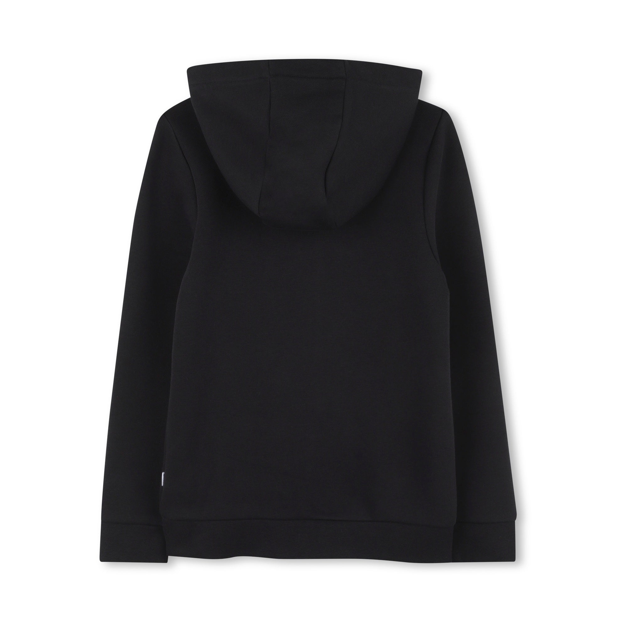 Boys Black Cotton Zip-Up Top
