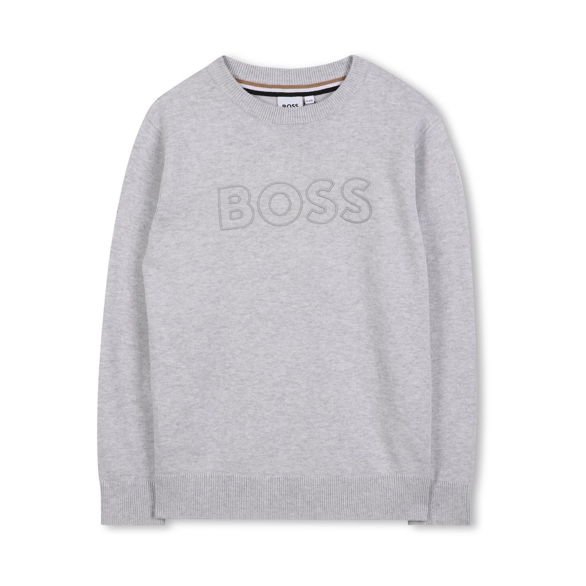 Boys Light Grey Cotton Sweater