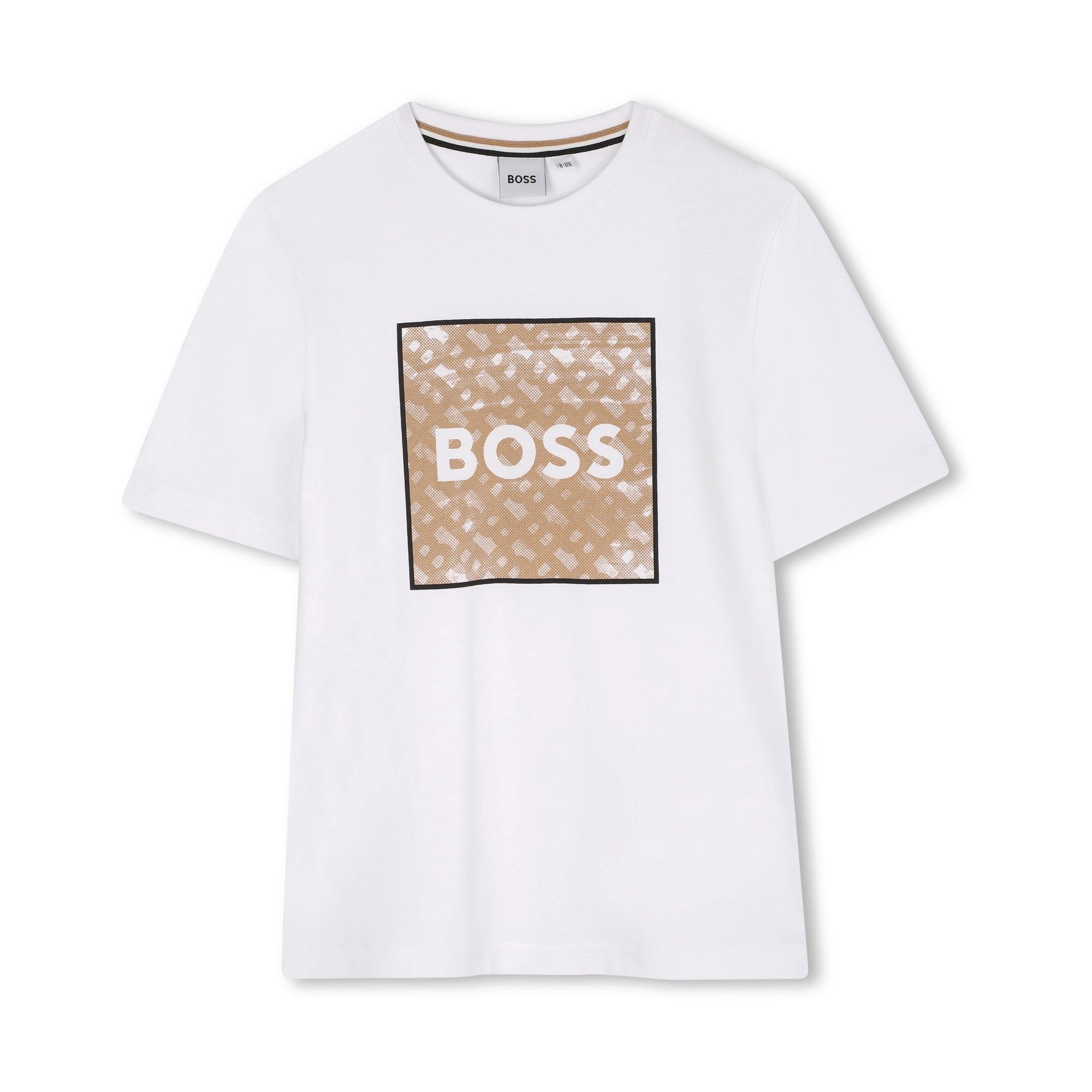 Boys White Logo Cotton T-Shirt