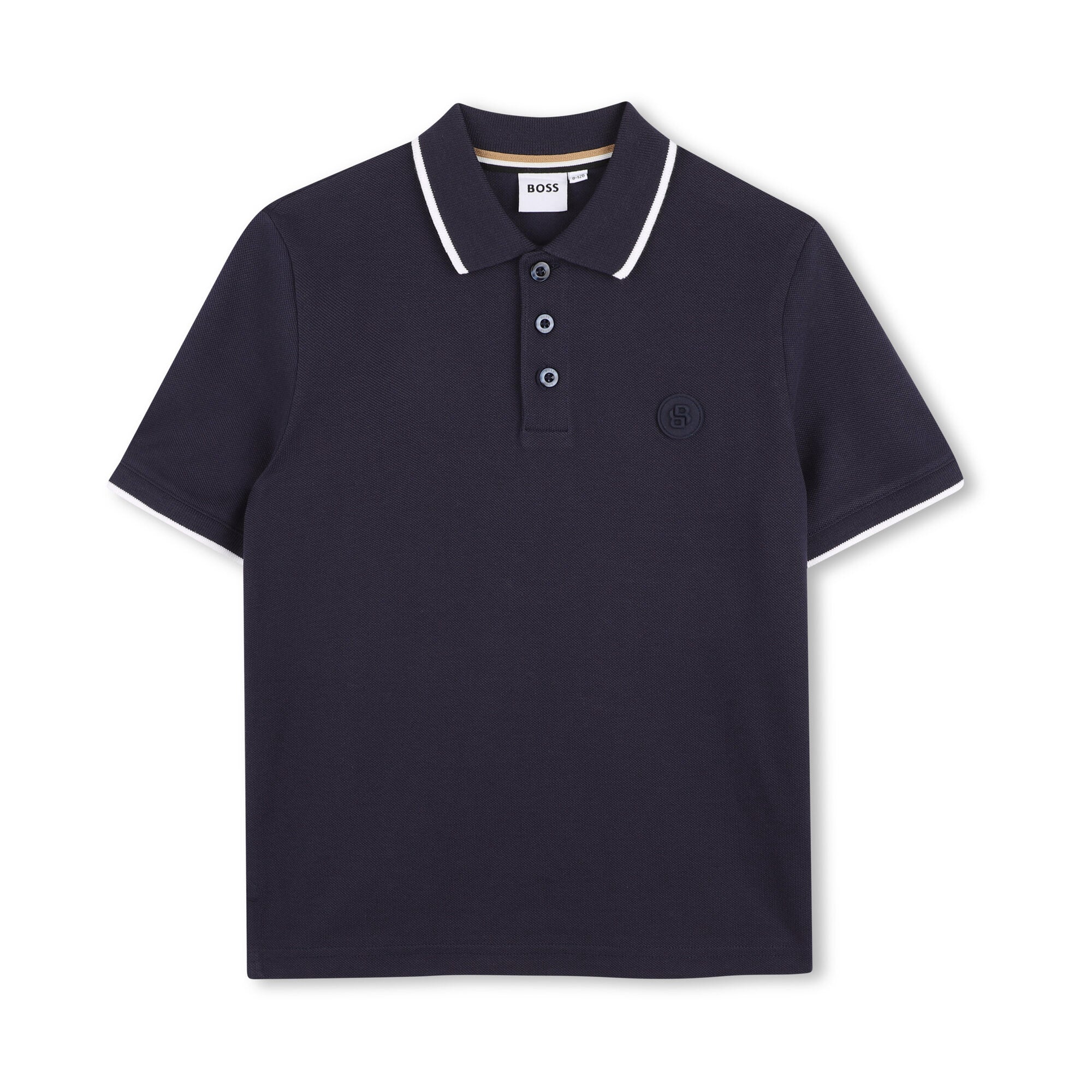 Boys Navy Cotton Polo Shirt