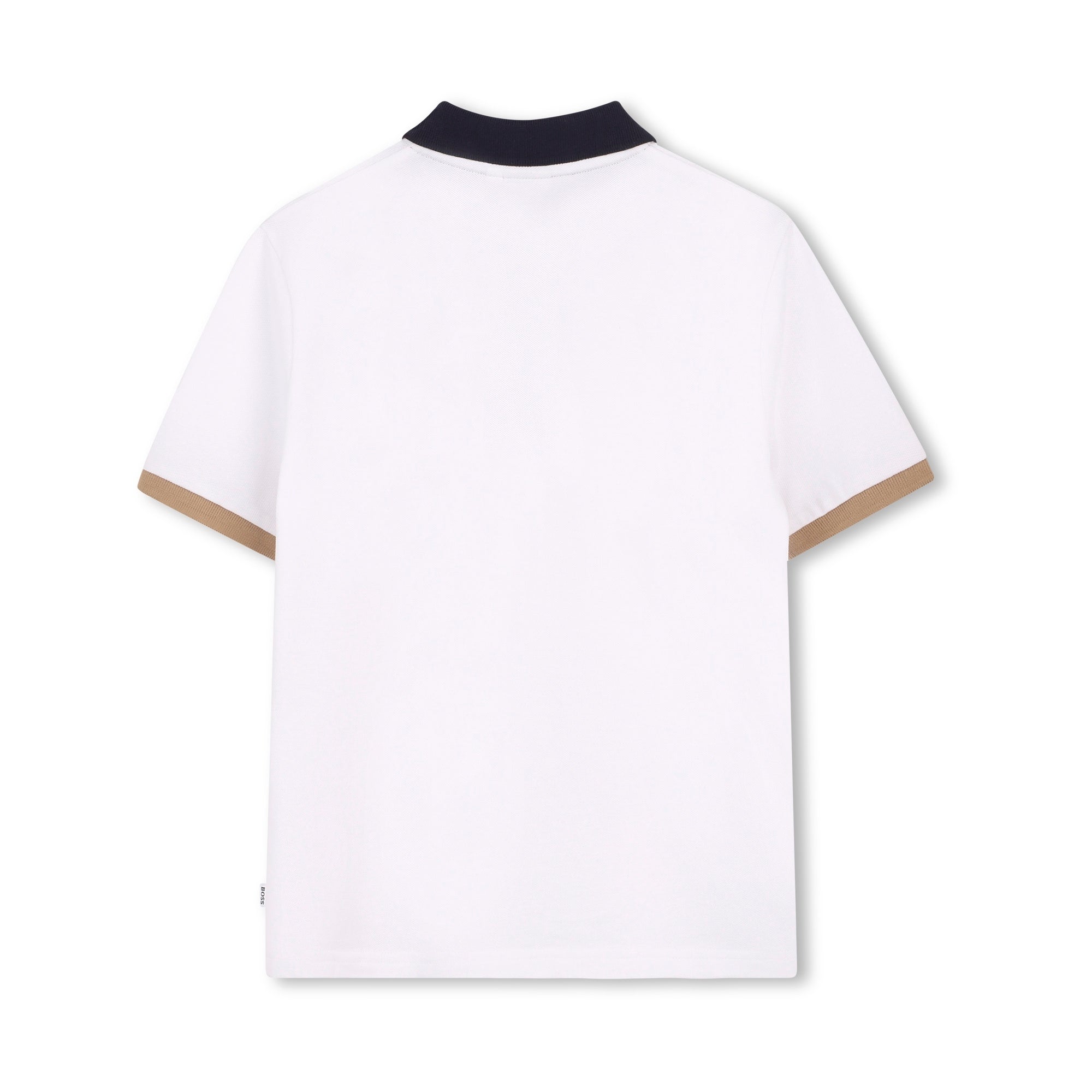 Boys White Cotton Polo Shirt