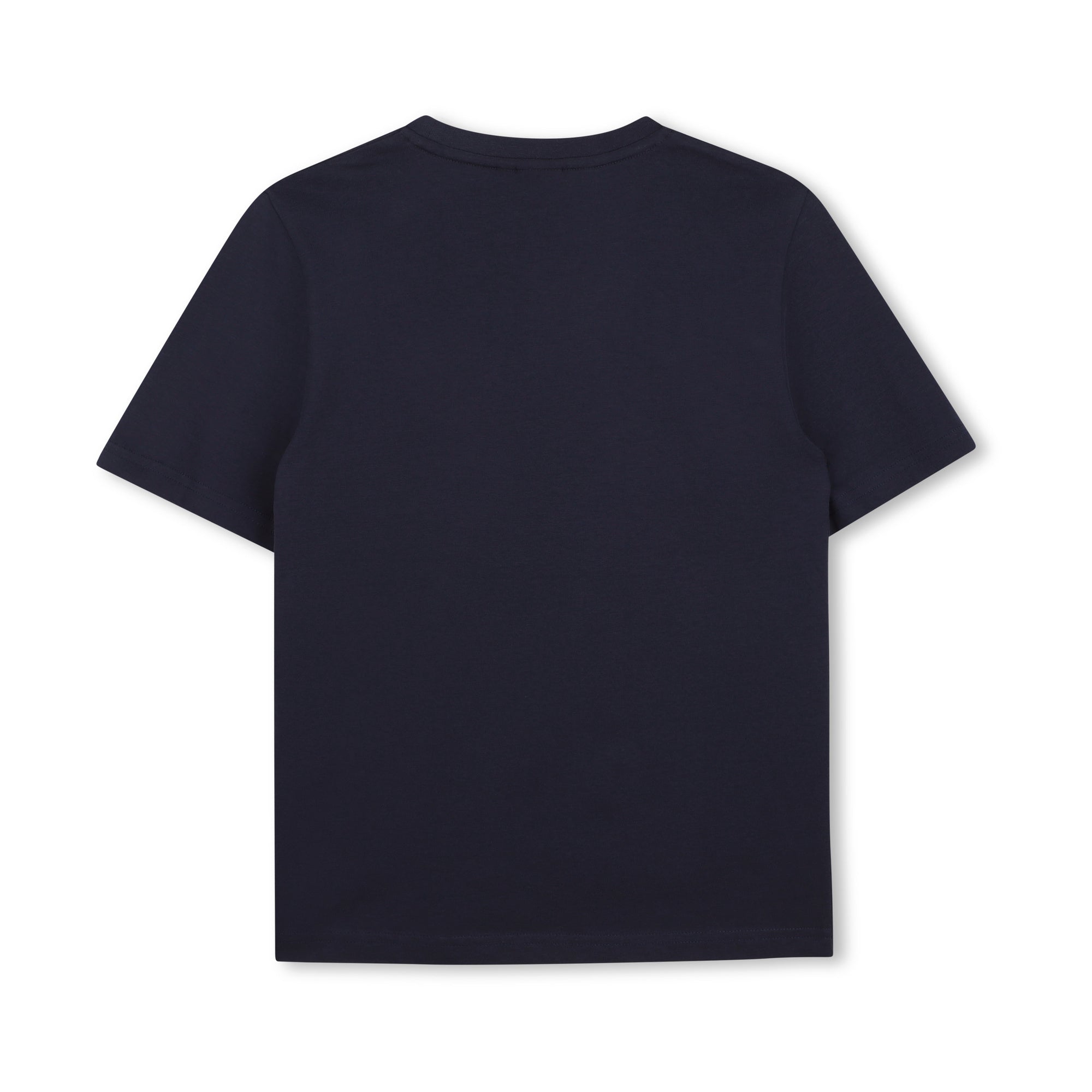 Boys Navy Logo Cotton T-Shirt
