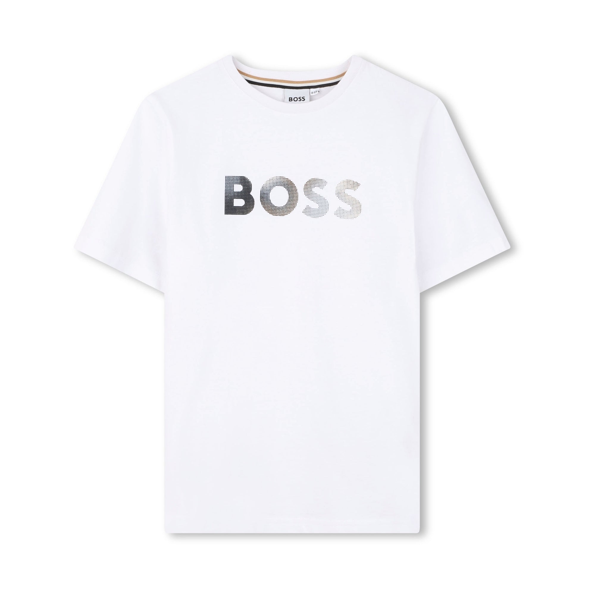 Boys White Logo Cotton T-Shirt