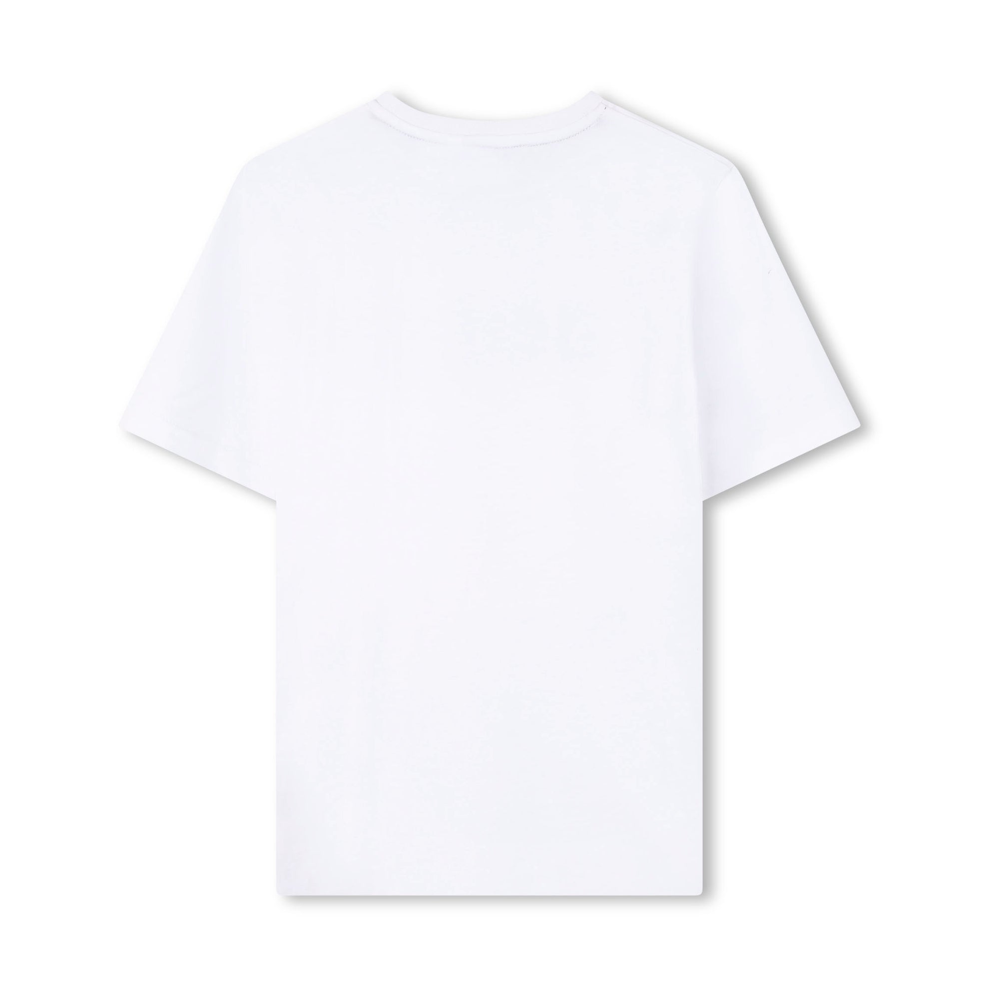 Boys White Logo Cotton T-Shirt