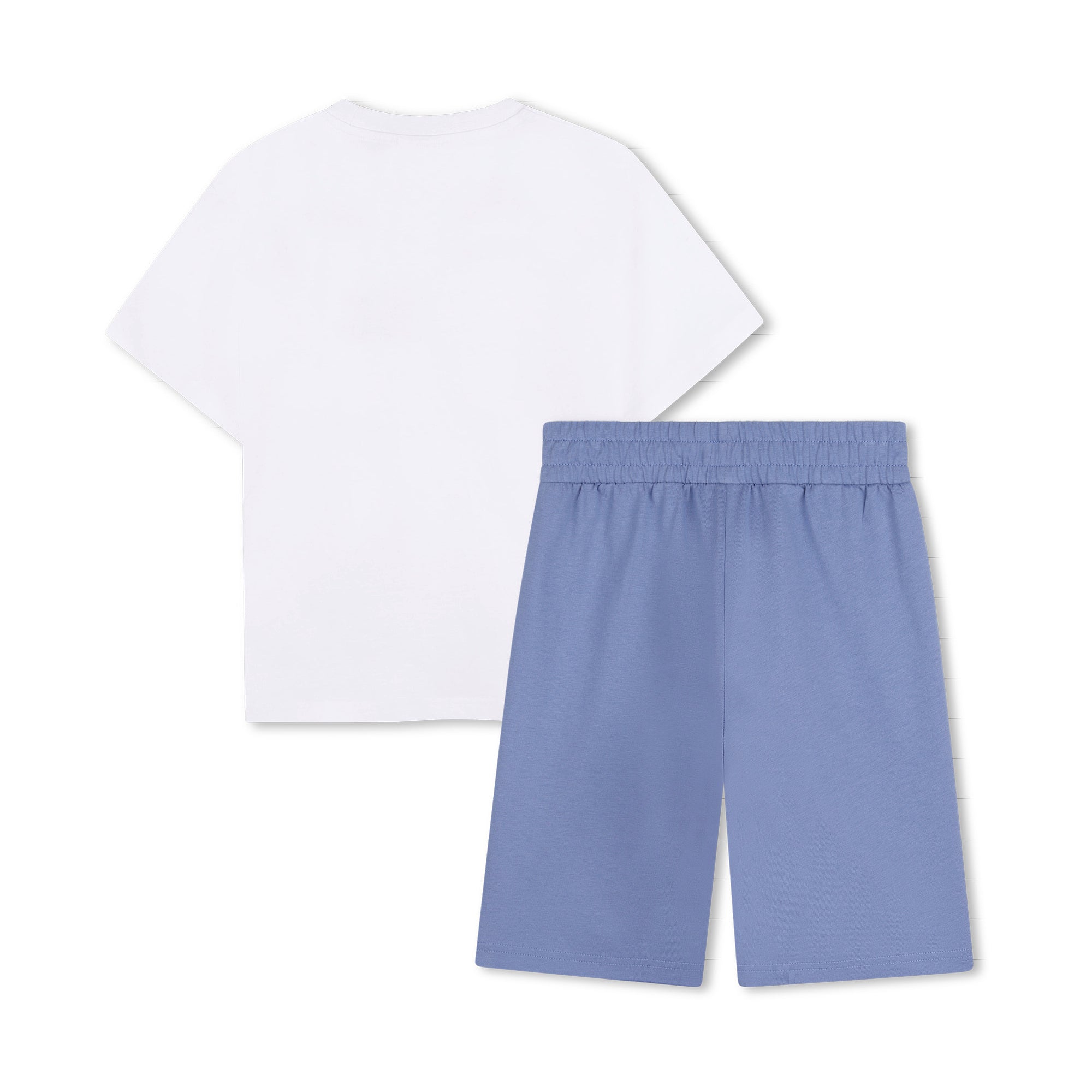 Boys White Cotton T-Shirt & Shorts Set