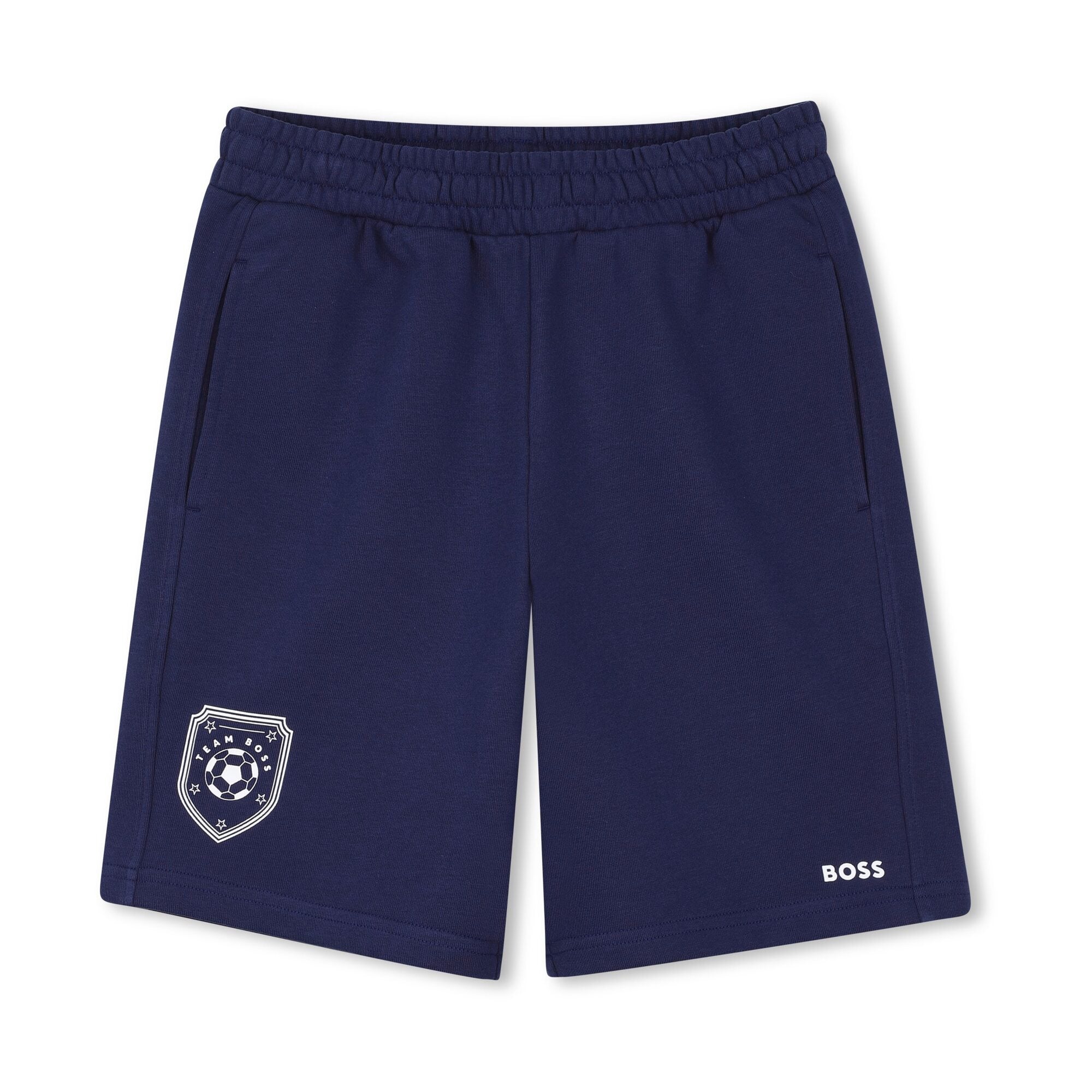 Boys Dark Blue Cotton Shorts