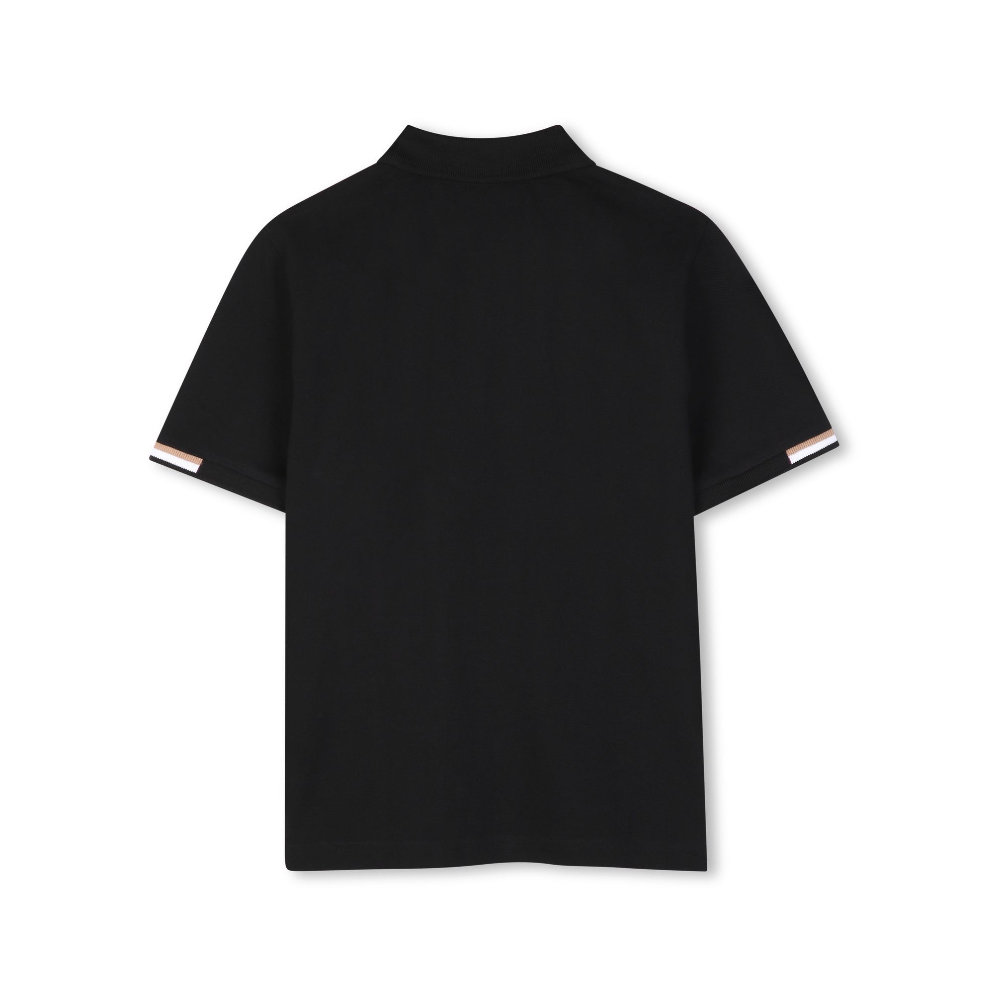 Boys Black Cotton Polo Shirt