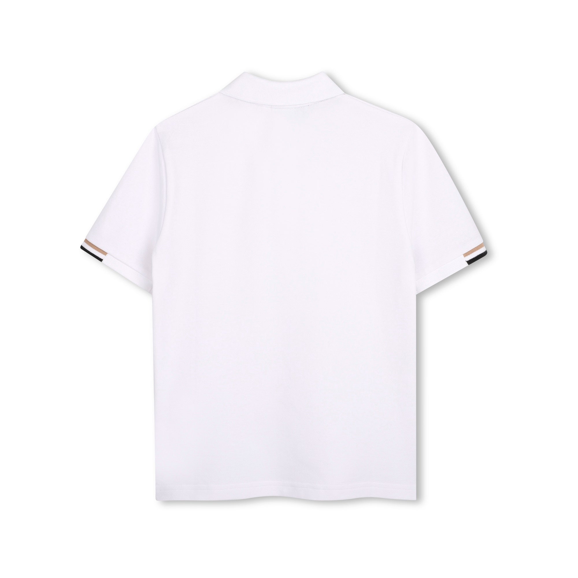 Boys White Cotton Polo Shirt