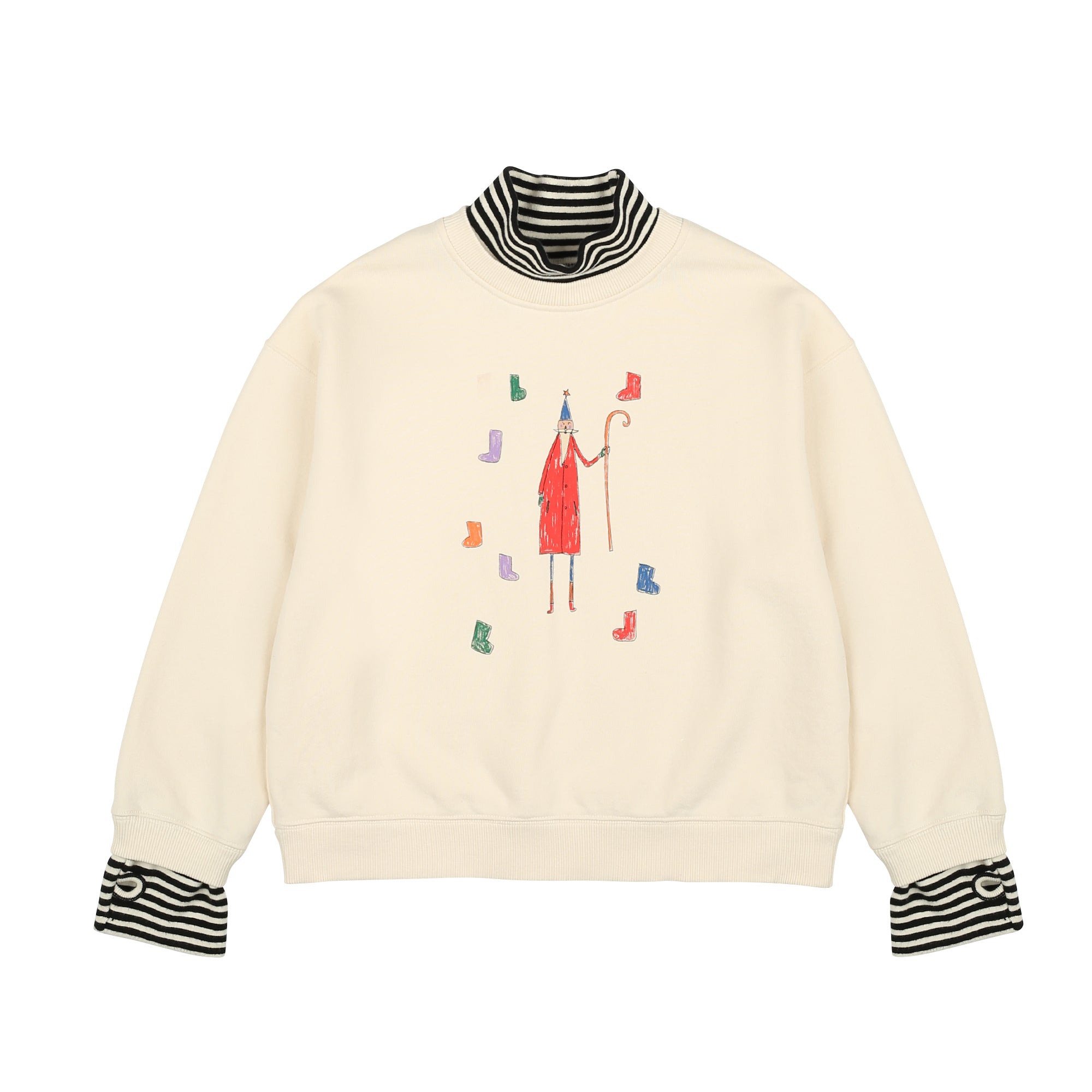 Boys & Girls White Printed Cotton Sweatshirt