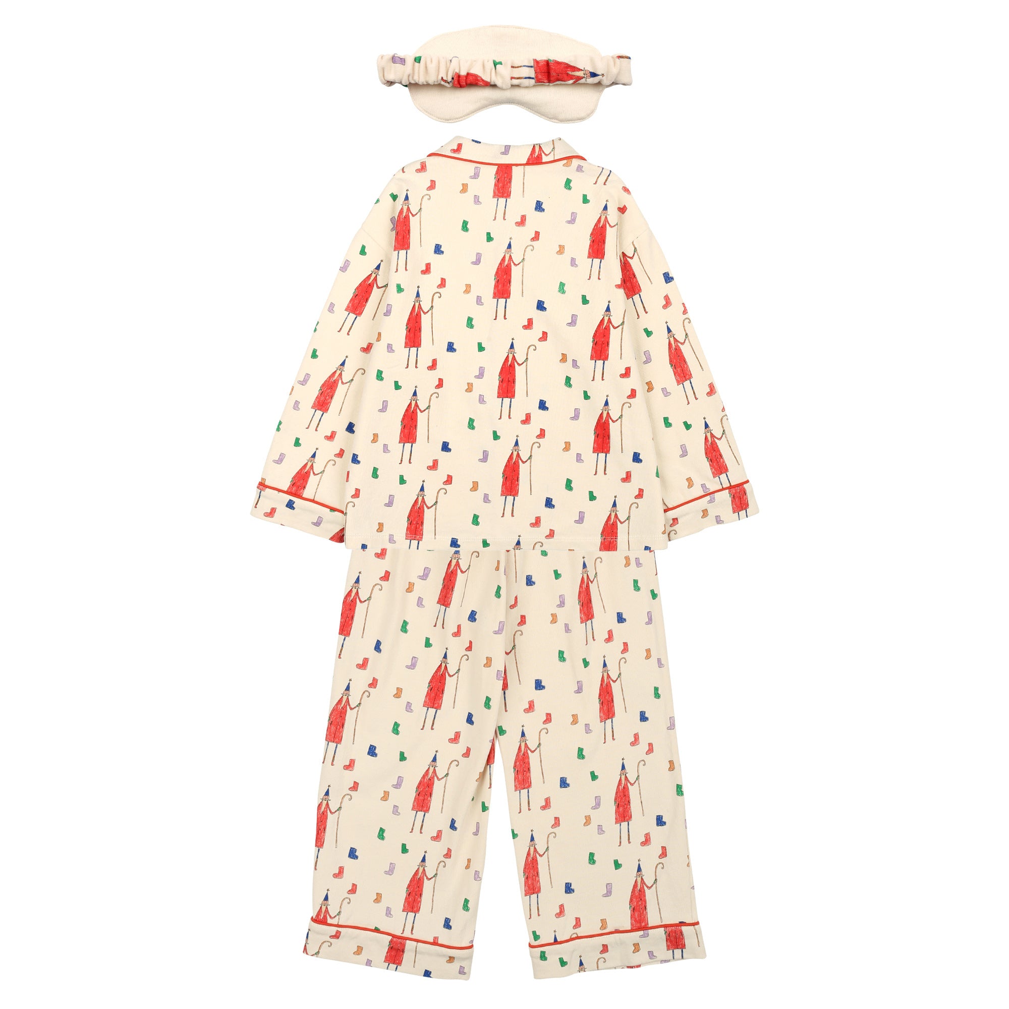 Boys & Girls White Printed Cotton Nightwear Set