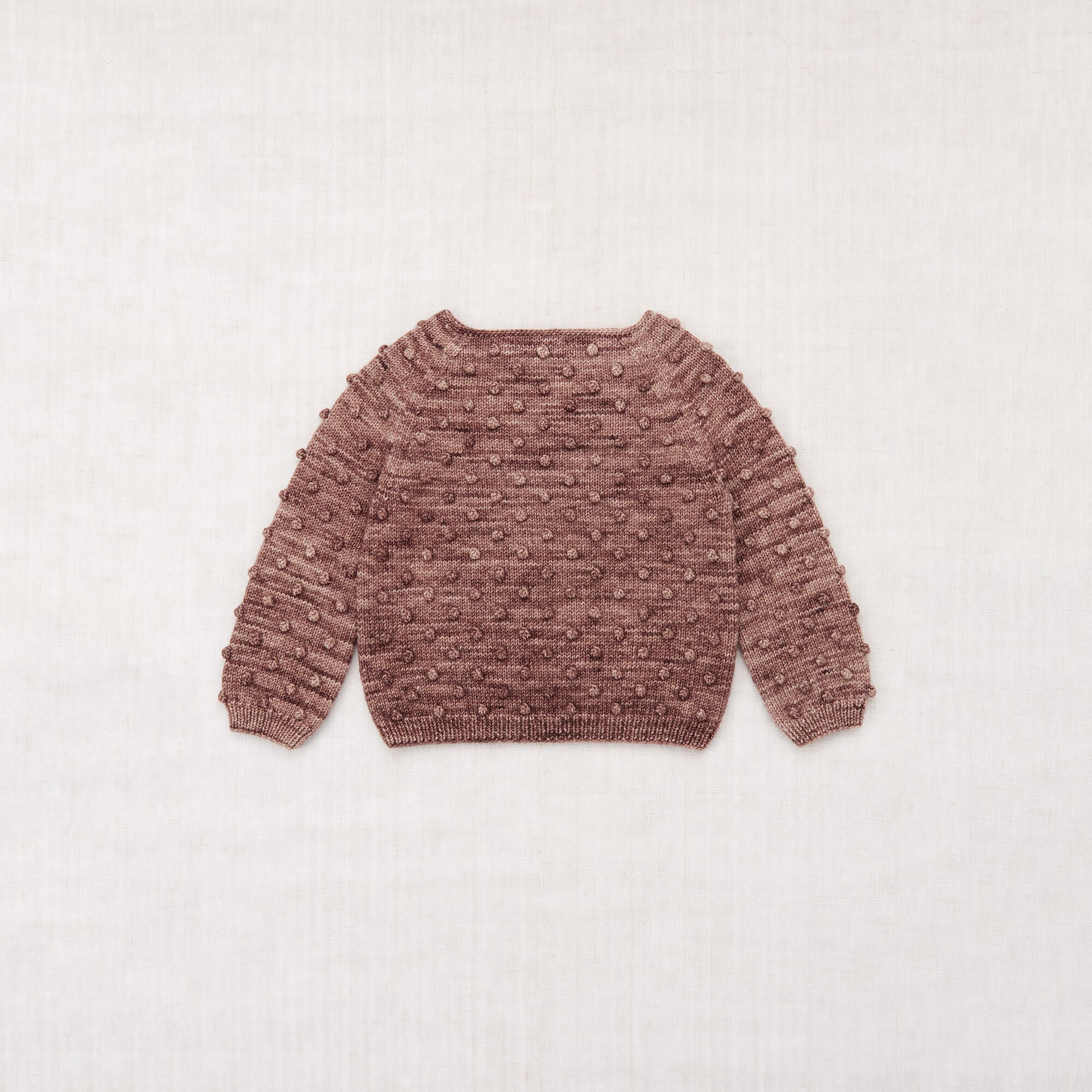 Boys & Girls Brown Popcorn Wool Sweater