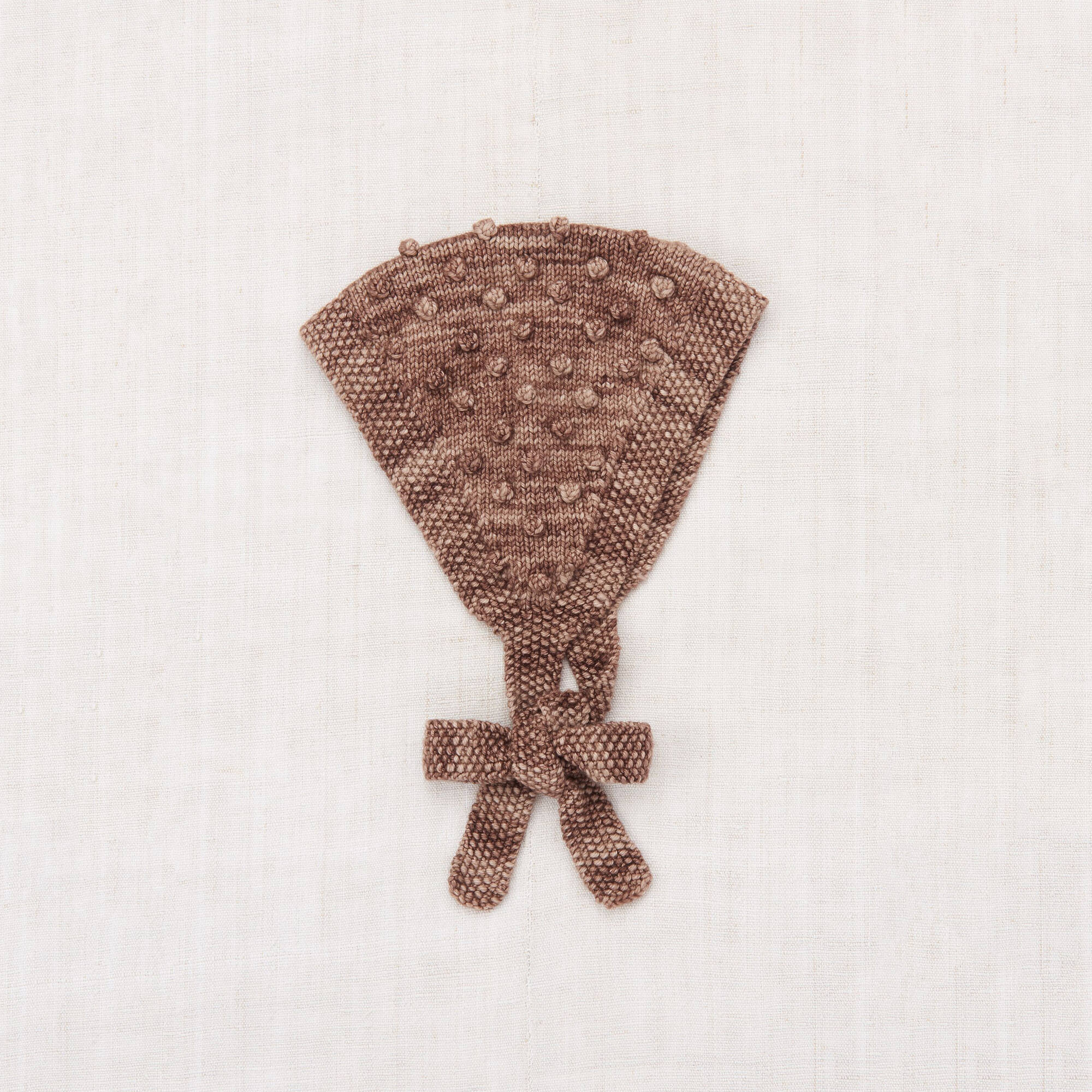 Girls Brown Wool Popcorn Headwarmer
