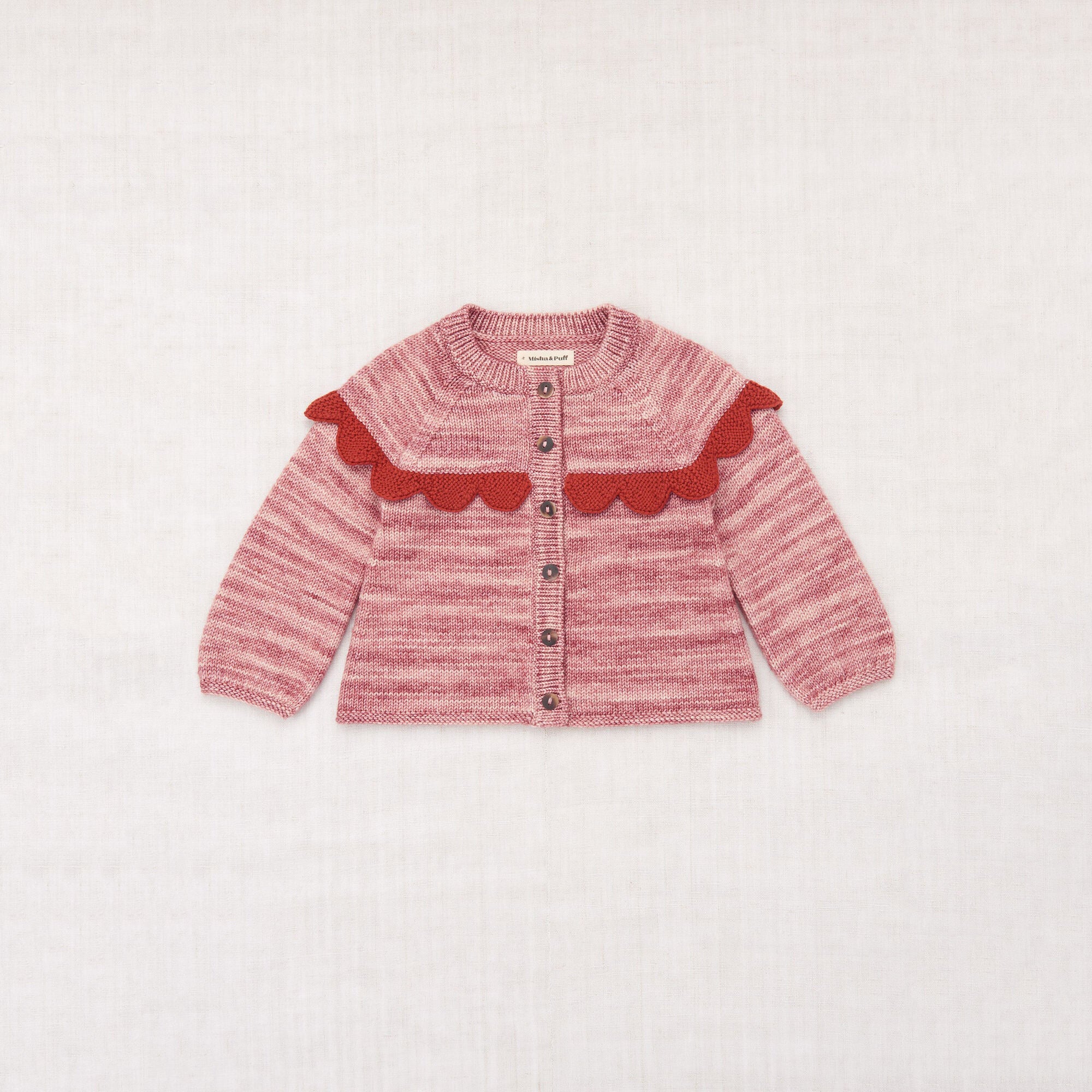 Girls Pink Wool Cardigan