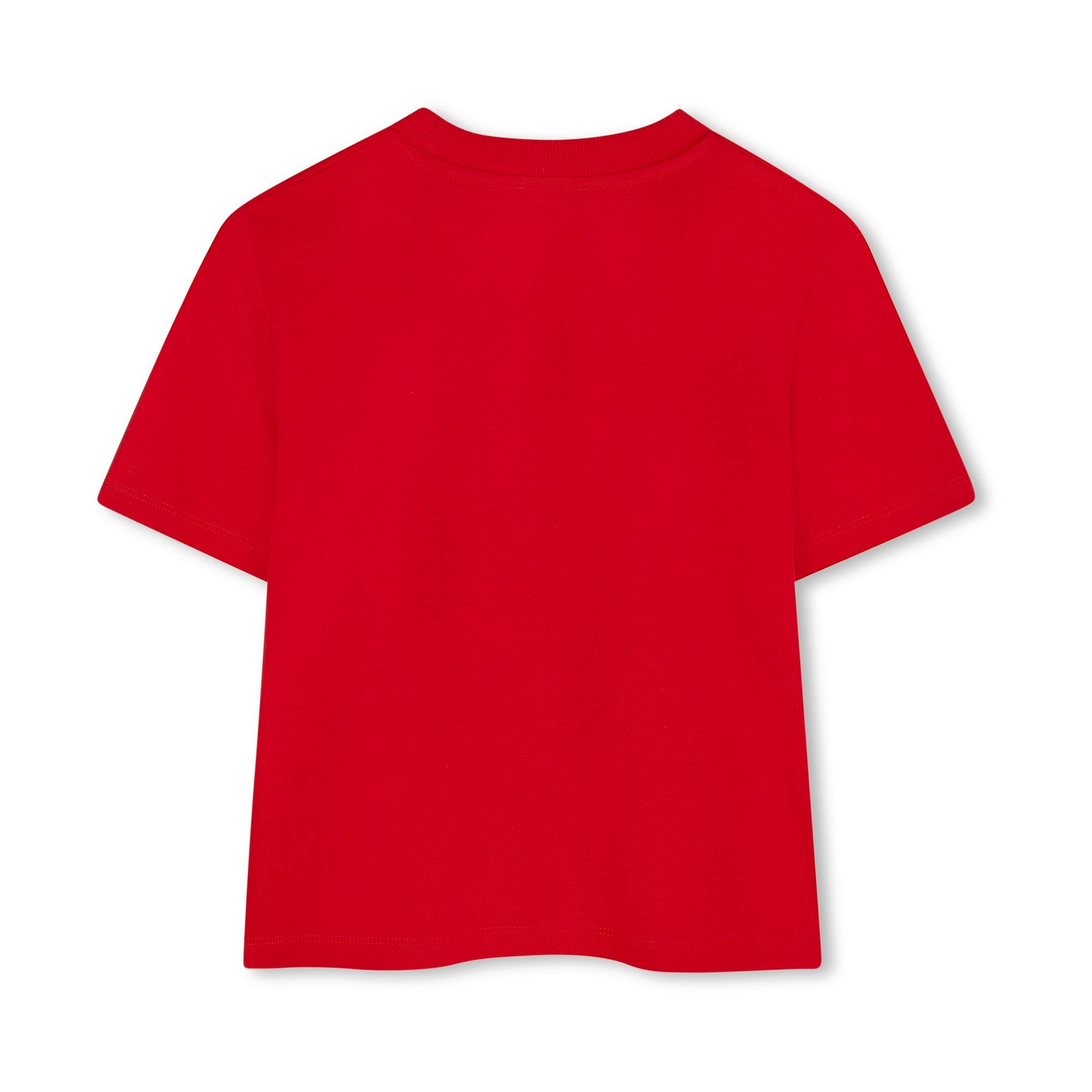 Boys Red Printed Cotton T-Shirt