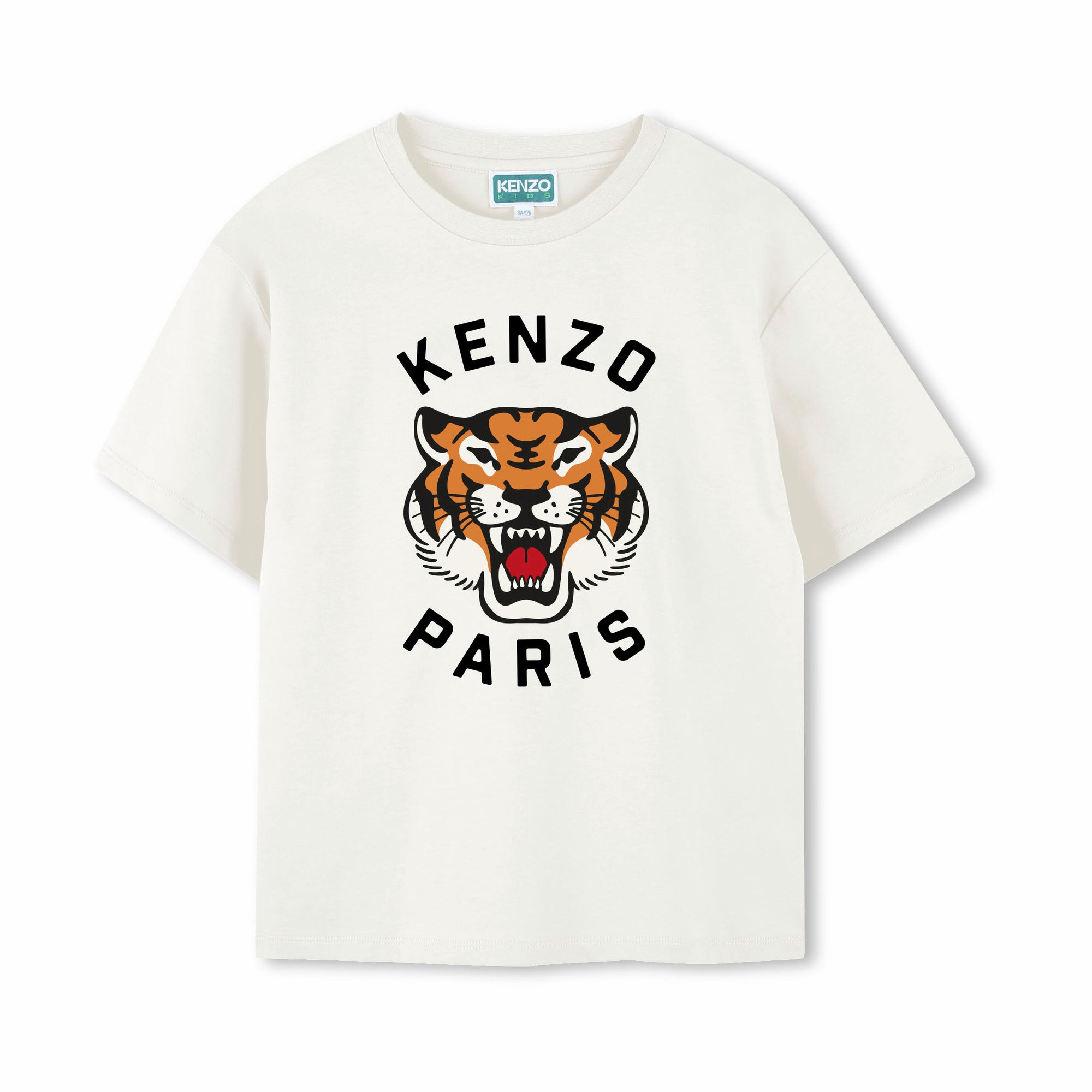 Boys & Girls White Printed Cotton T-Shirt