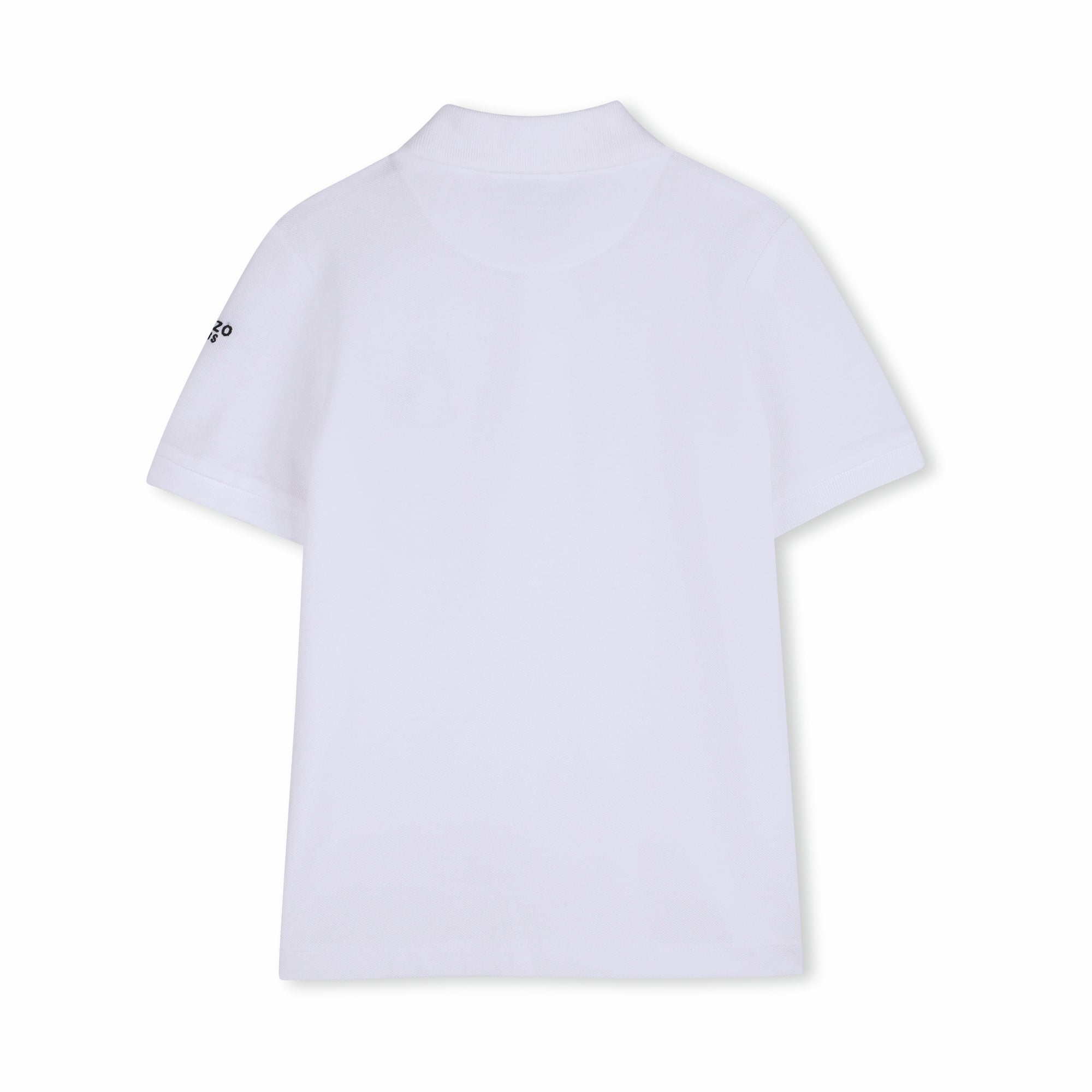 Boys & Girls White Embroidered Cotton Polo Shirt
